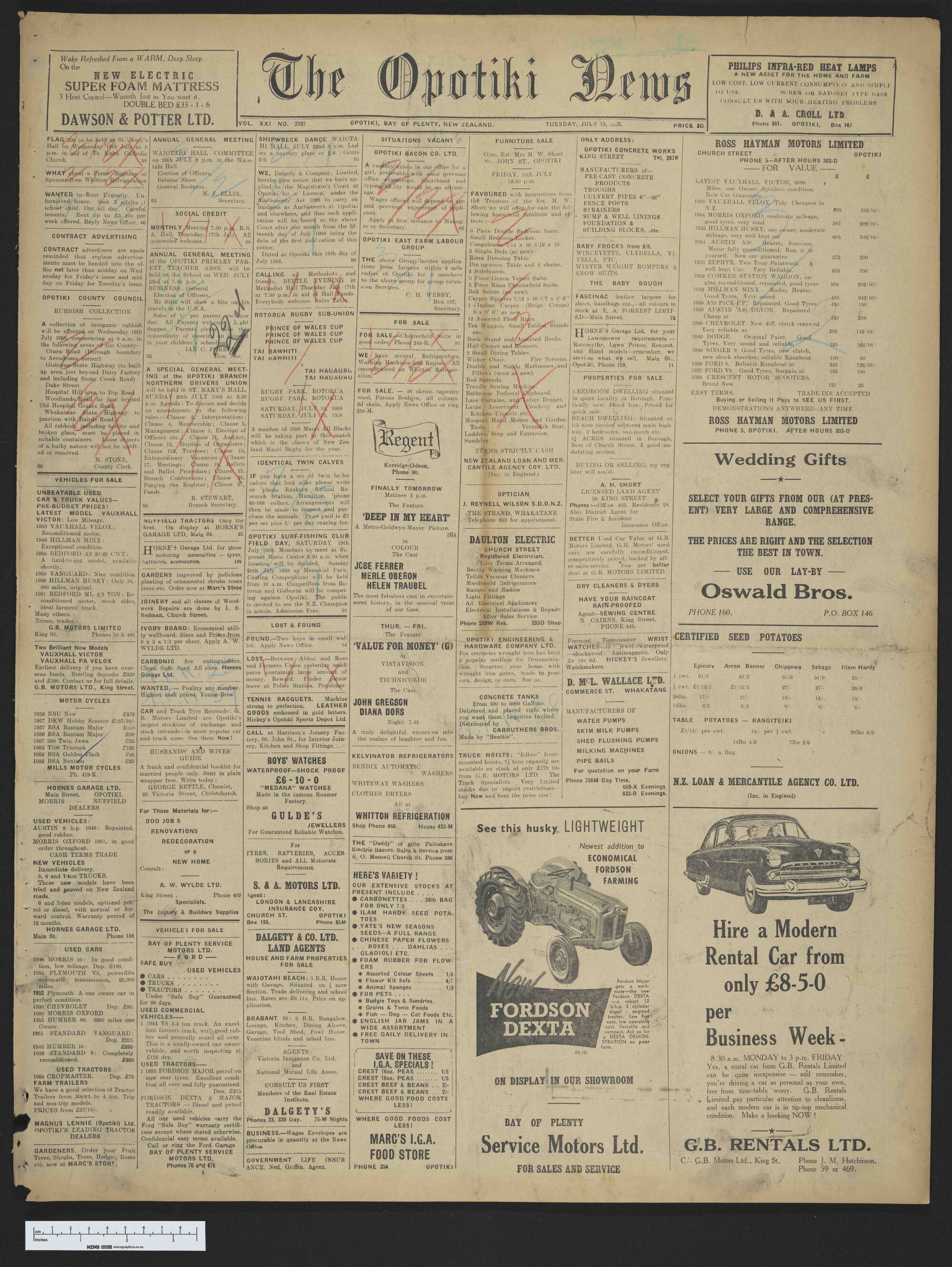 1958-07-15 Opotiki News