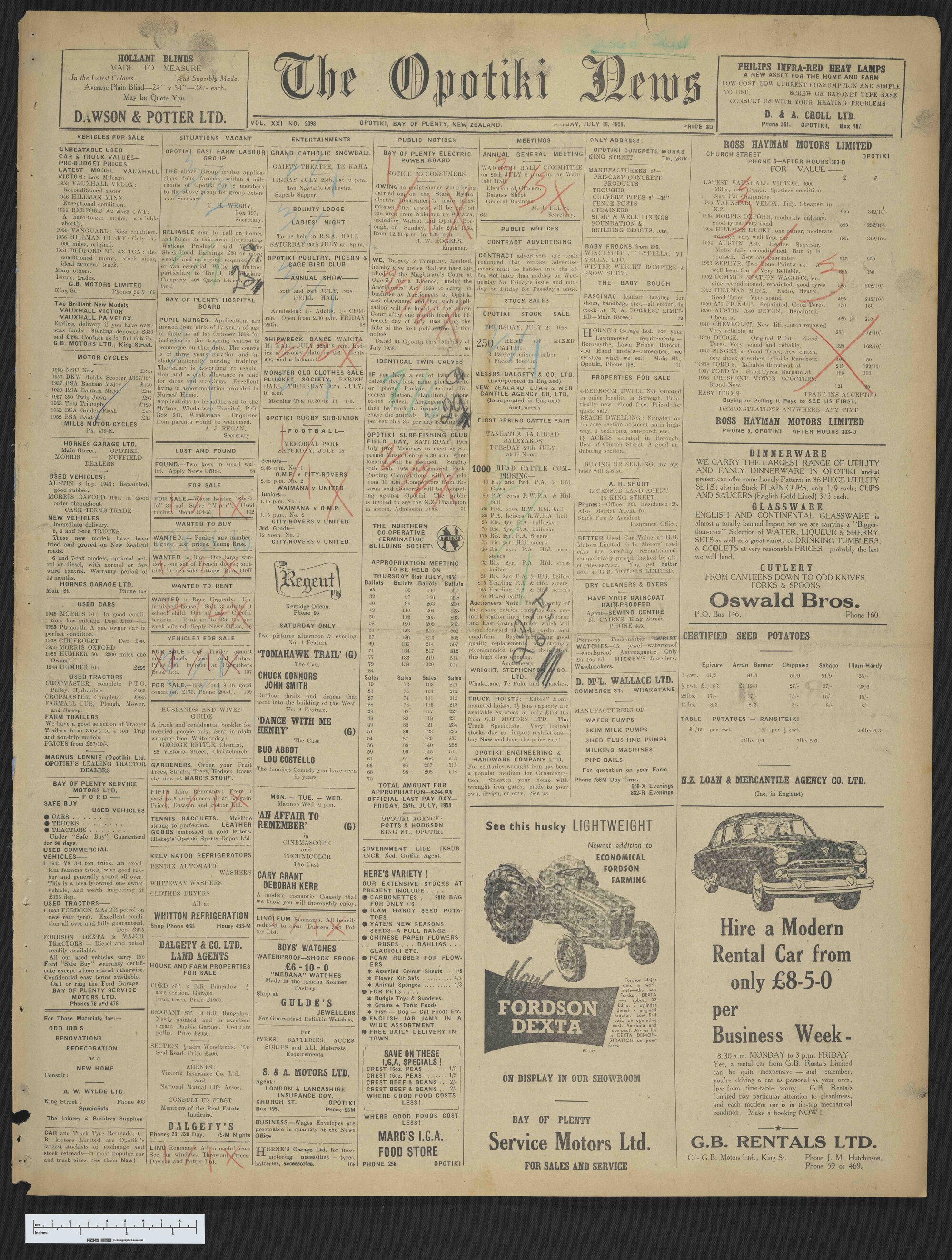 1958-07-18 Opotiki News