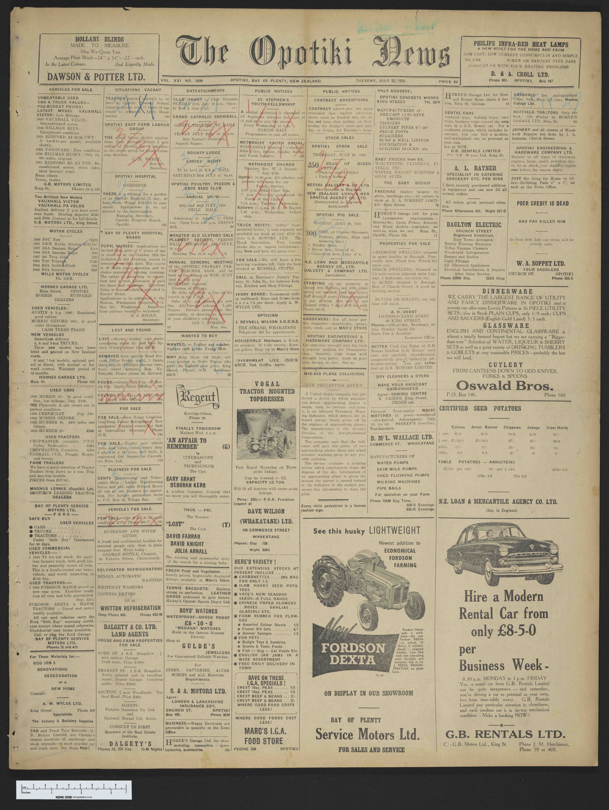 1958-07-22 Opotiki News
