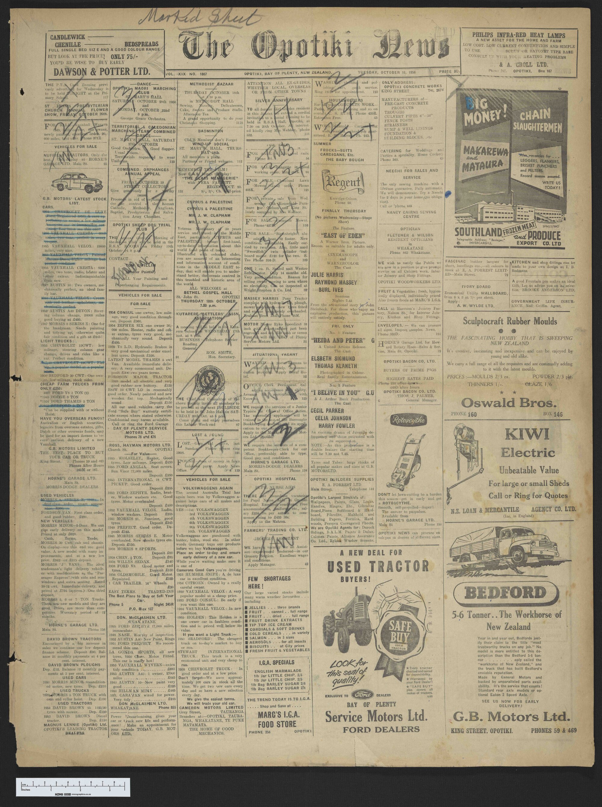 1956-10-16 Opotiki News
