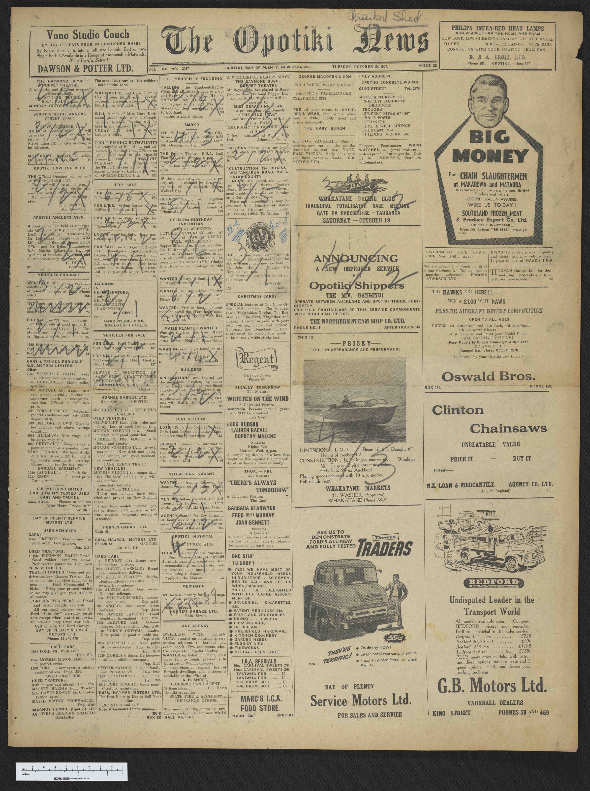 1957-10-15 Opotiki News