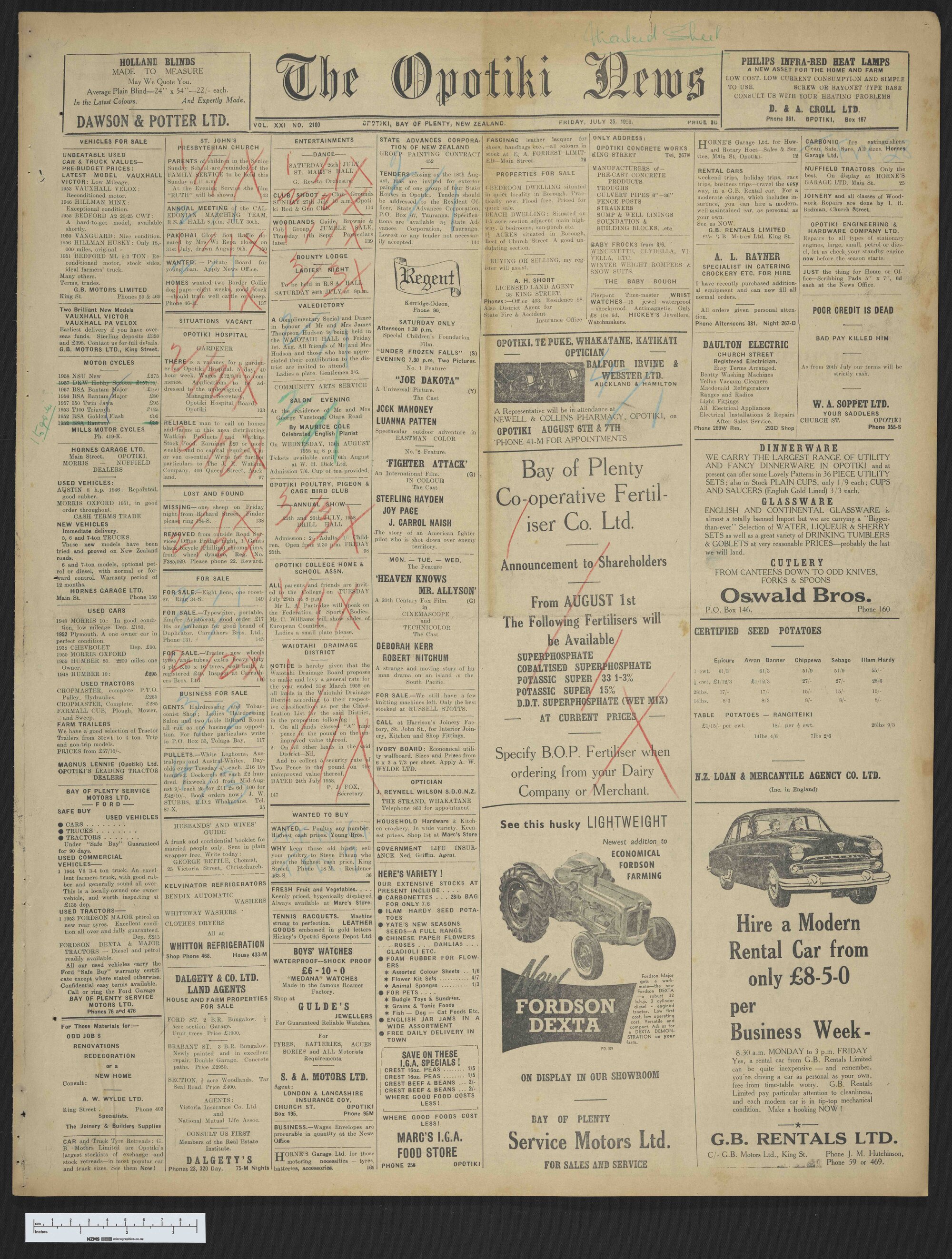 1958-07-25 Opotiki News