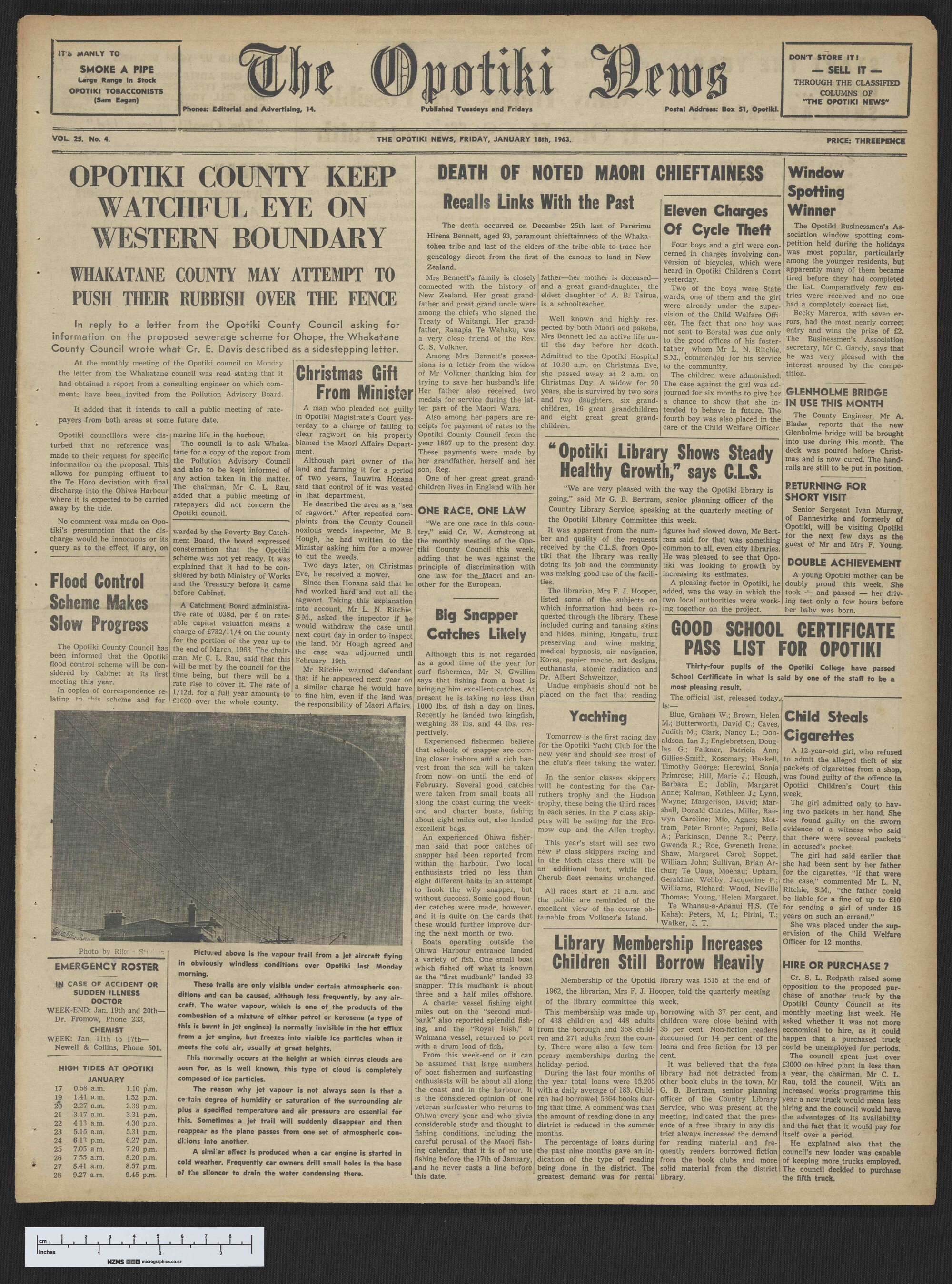1963-01-18 Opotiki News
