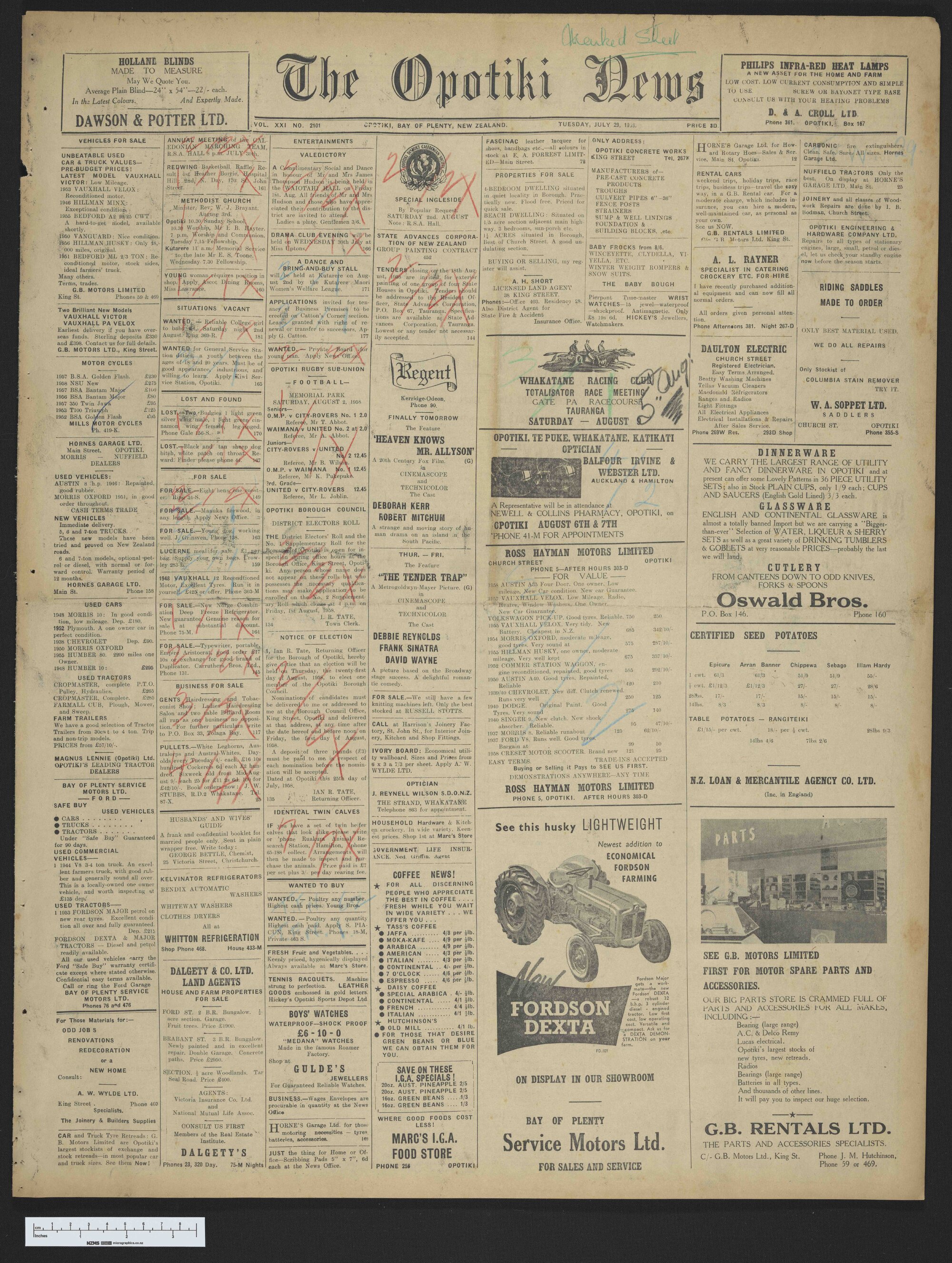 1958-07-29 Opotiki News