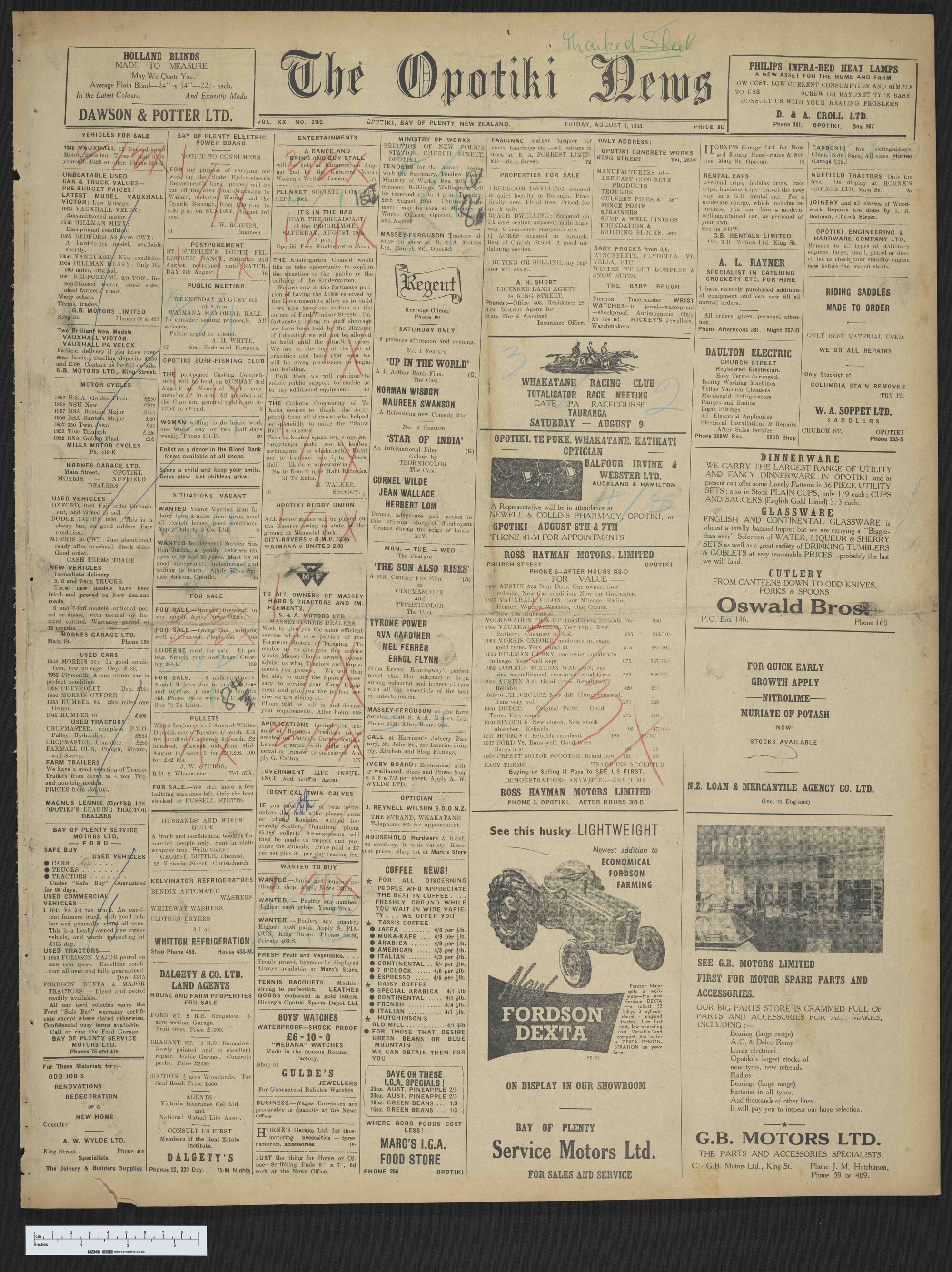 1958-08-01 Opotiki News