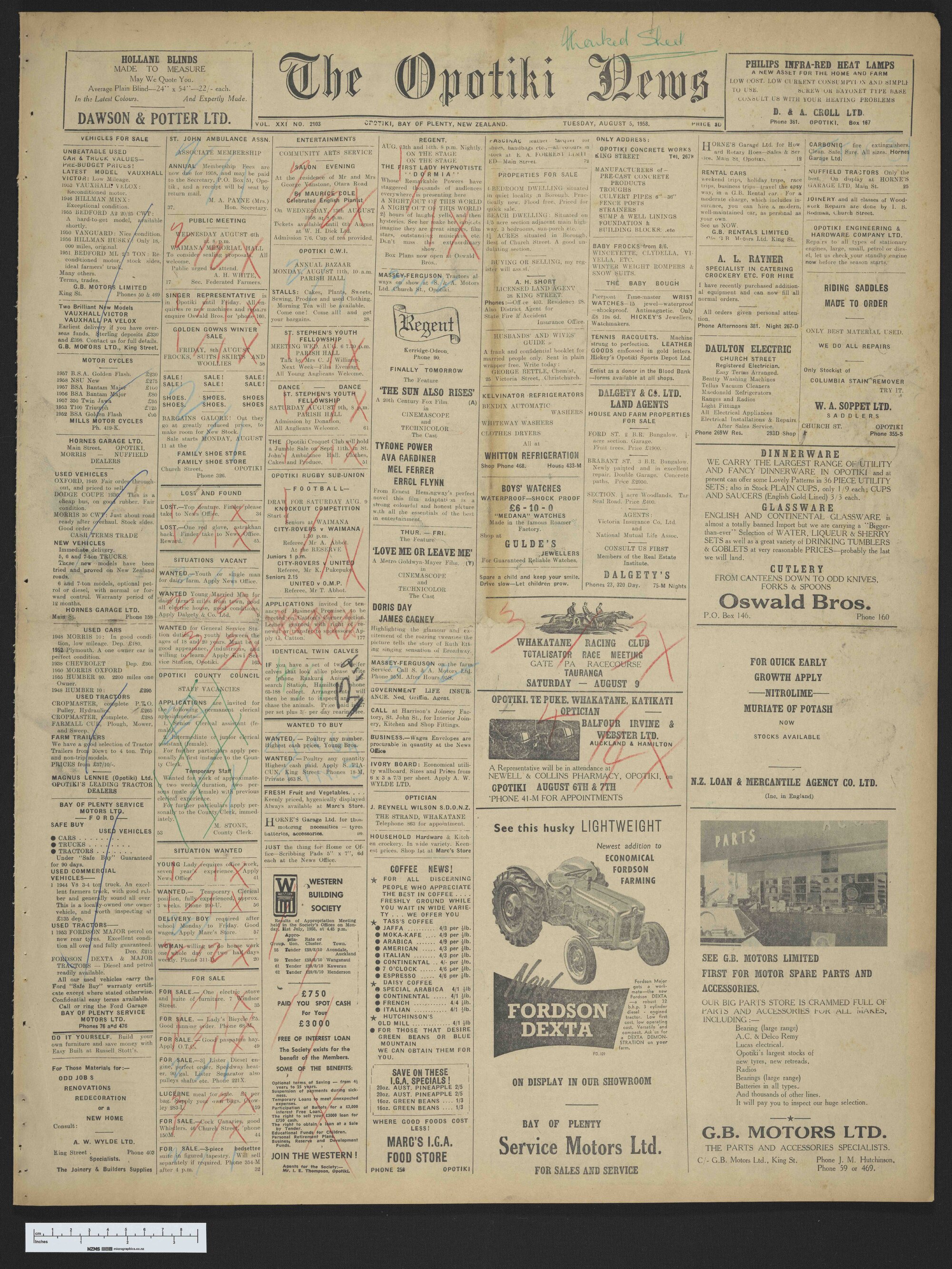1958-08-05 Opotiki News