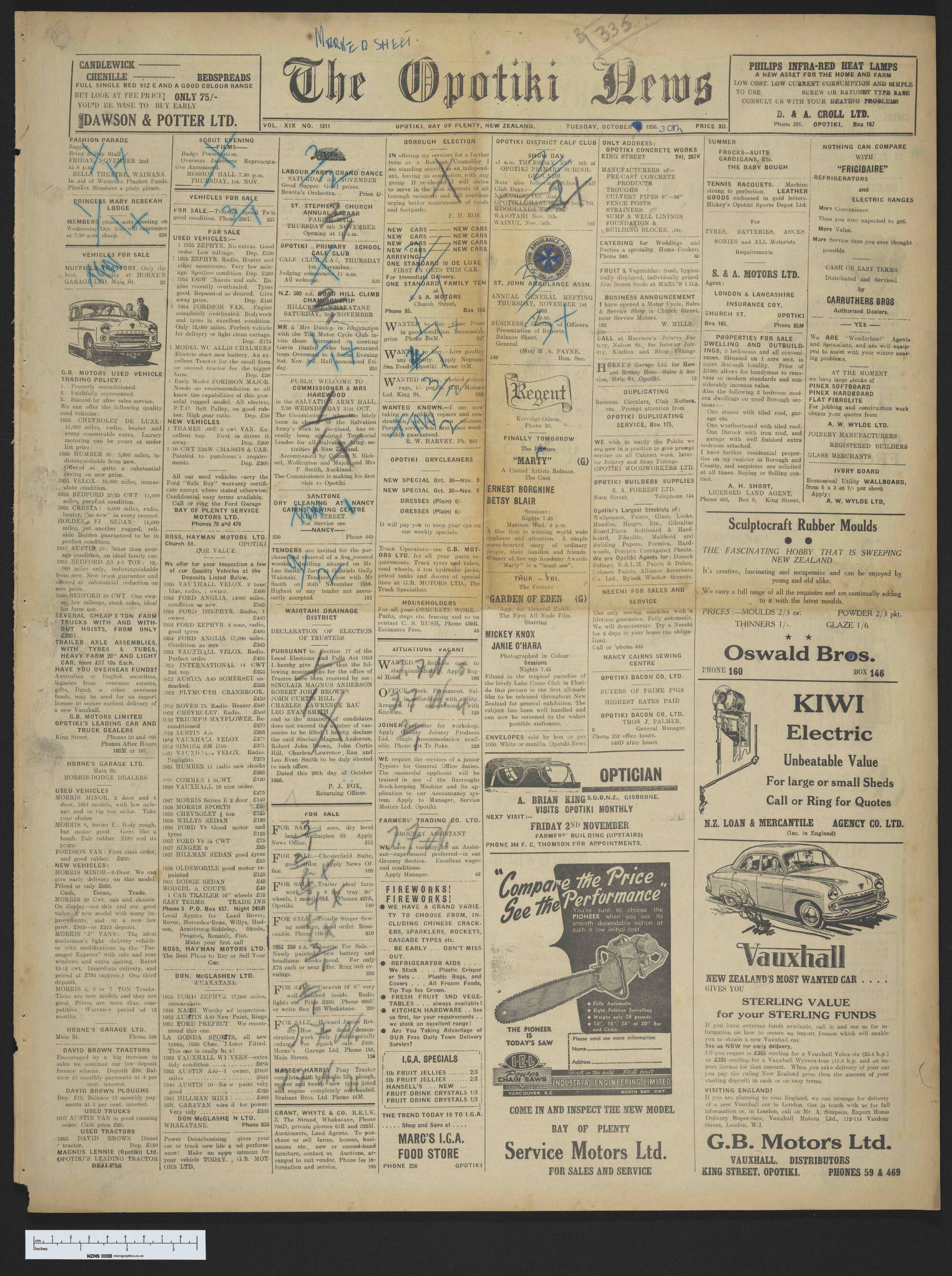 1956-10-30 Opotiki News