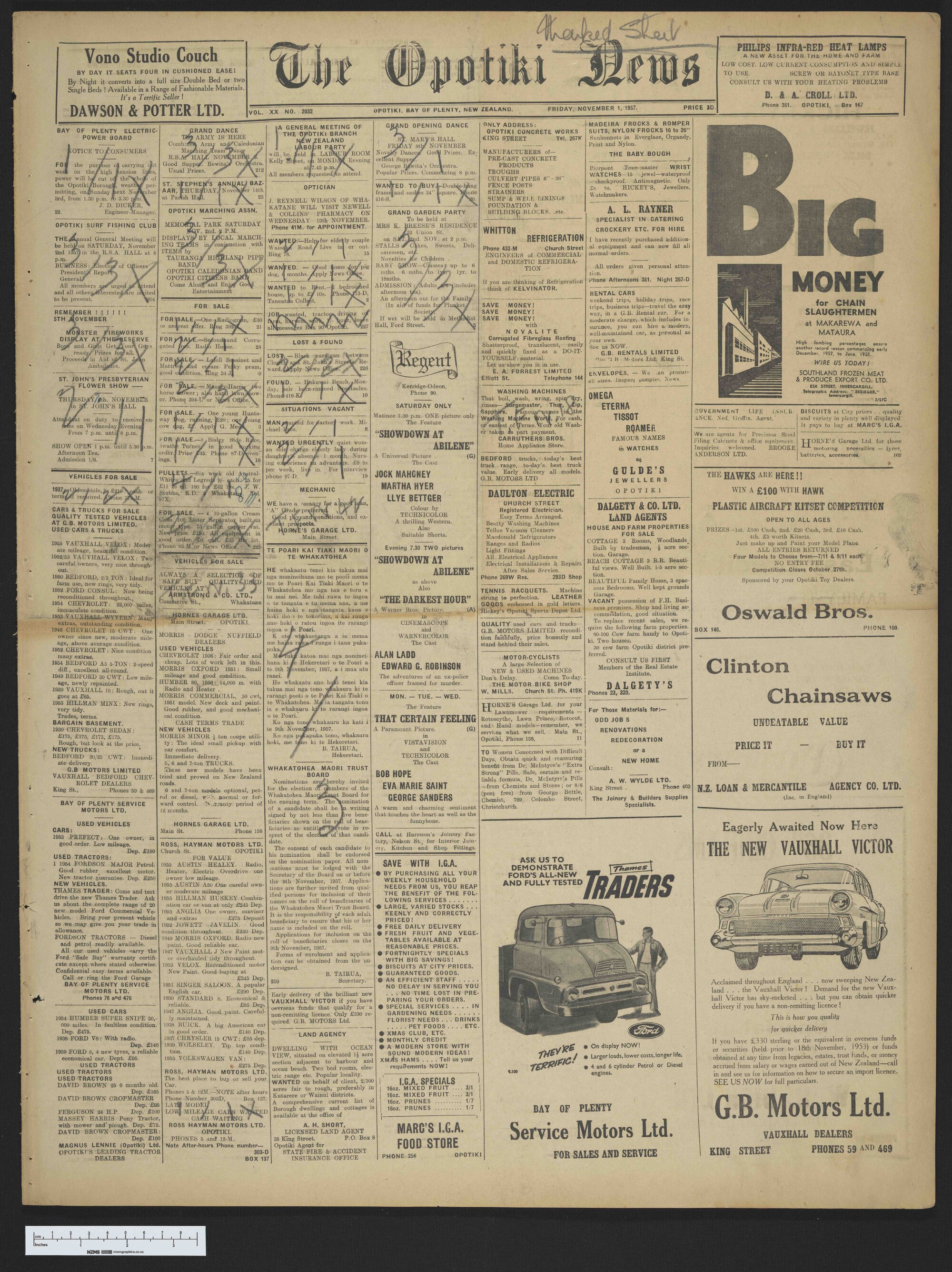 1957-11-01 Opotiki News