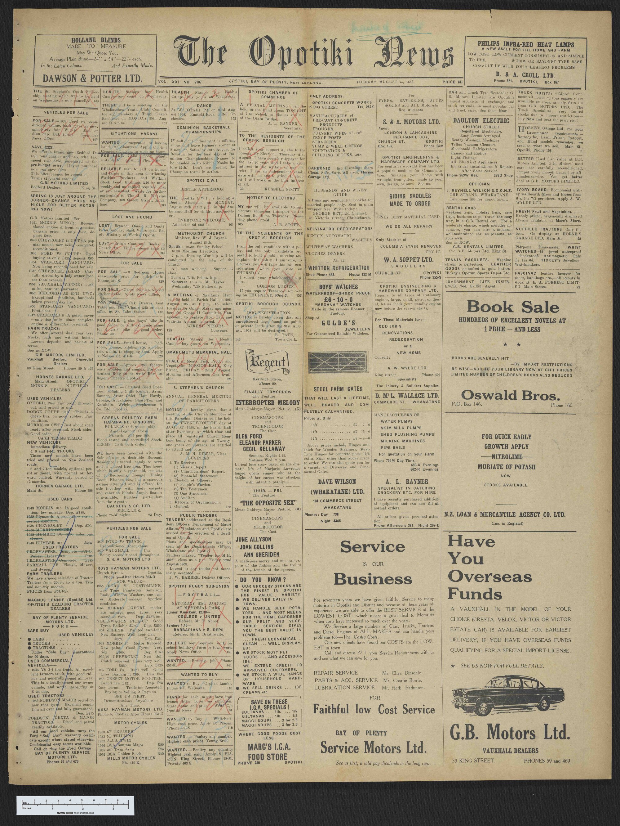 1958-08-19 Opotiki News