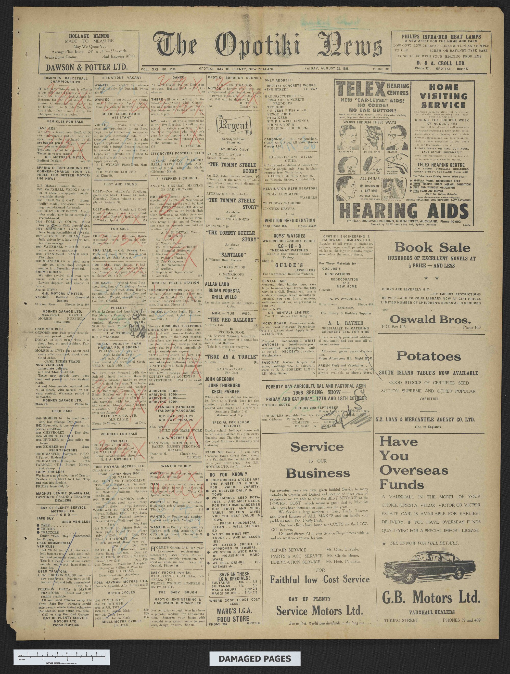 1958-08-22 Opotiki News