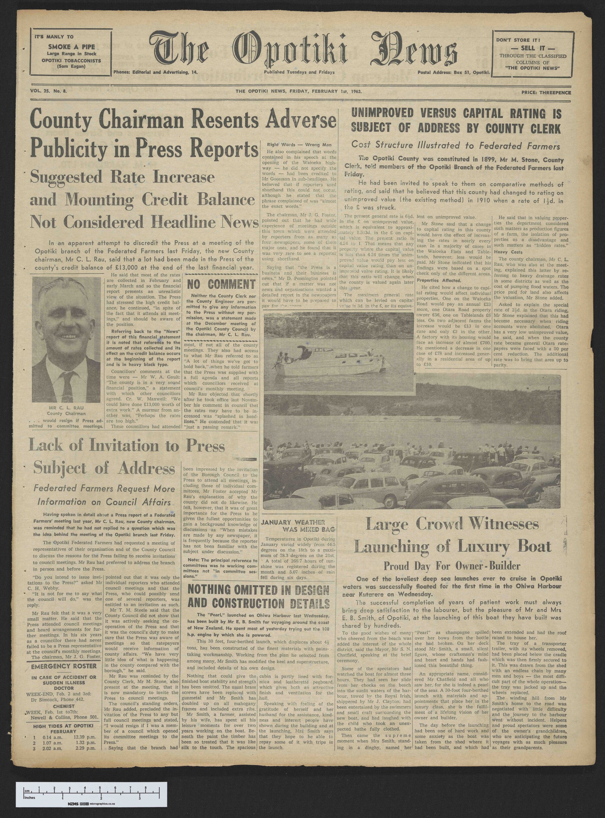 1963-02-01 Opotiki News