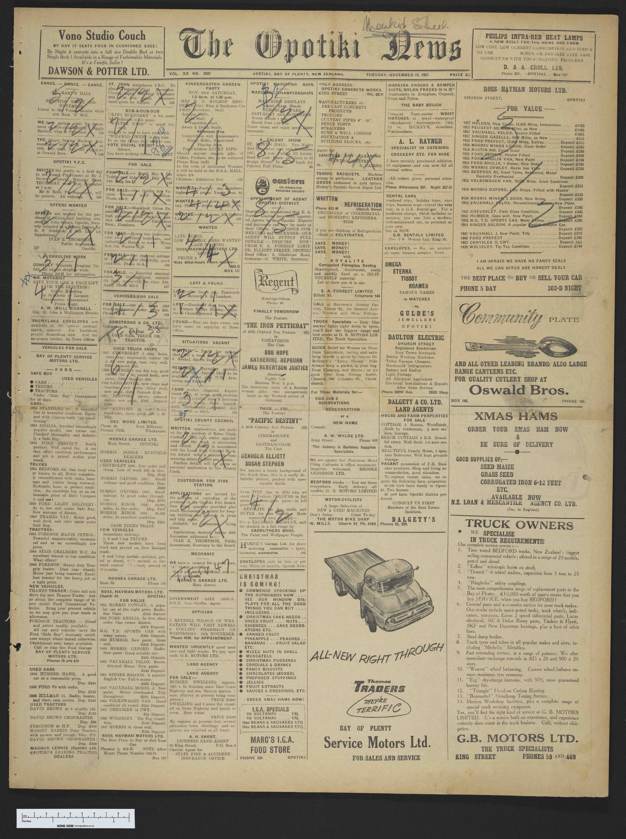 1957-11-19 Opotiki News