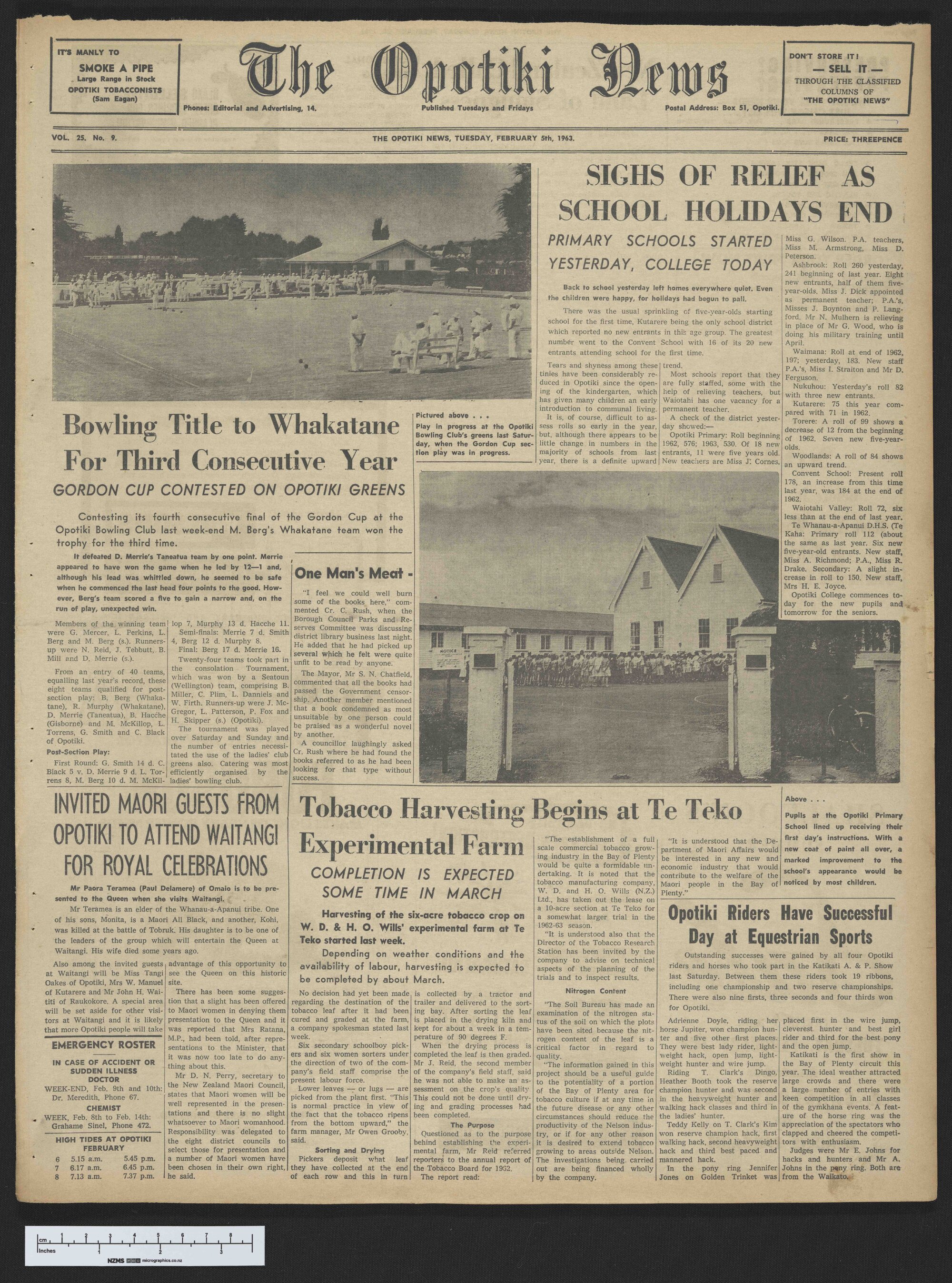 1963-02-05 Opotiki News