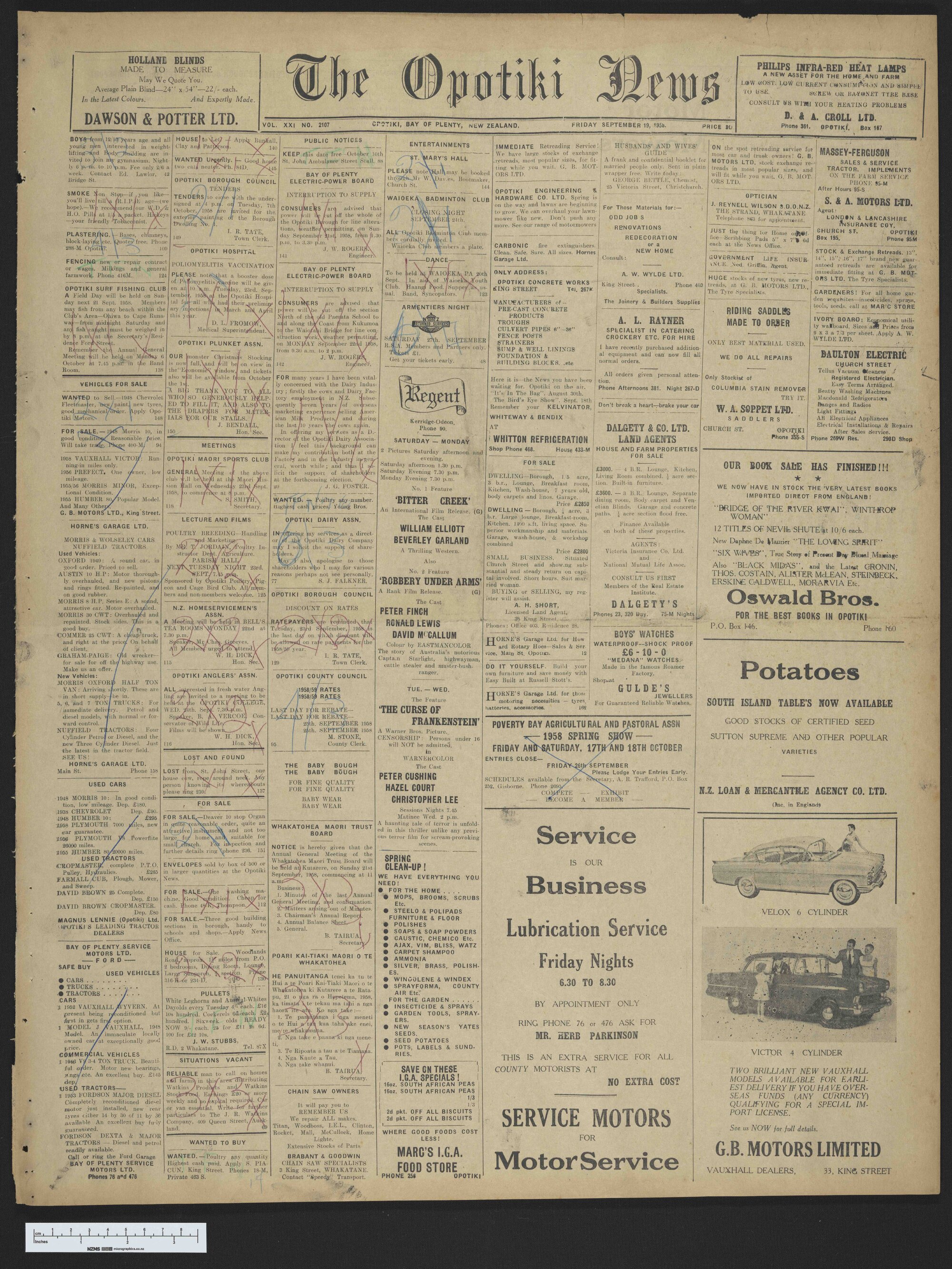 1958-09-19 Opotiki News