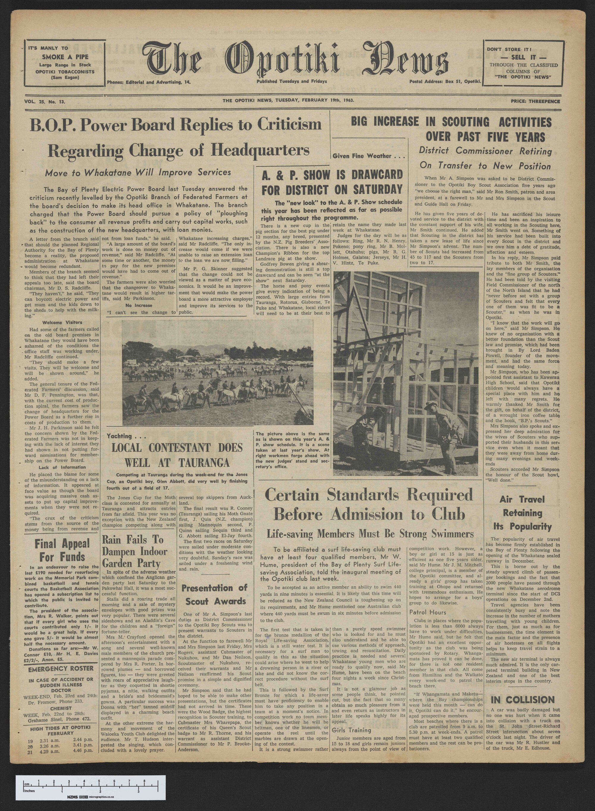 1963-02-19 Opotiki News