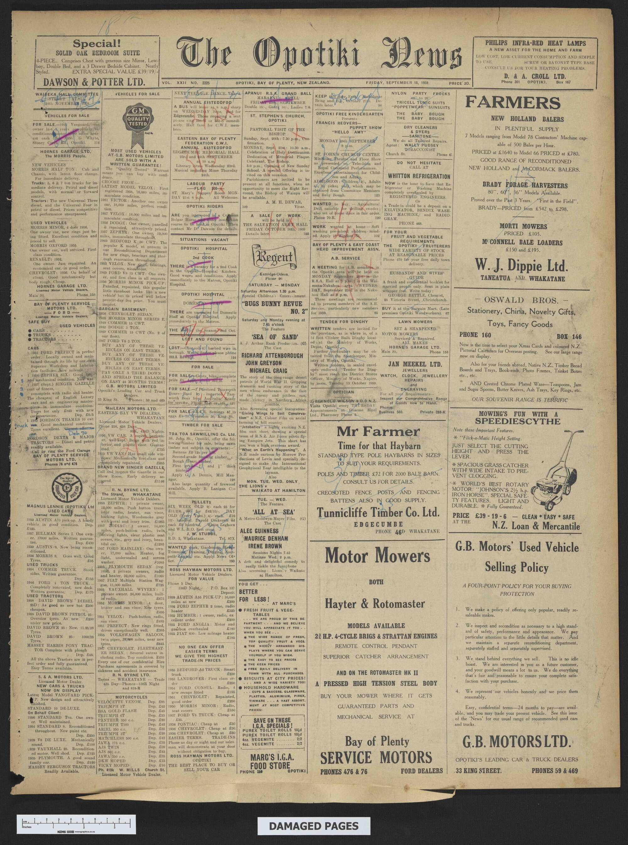 1959-09-18 Opotiki News