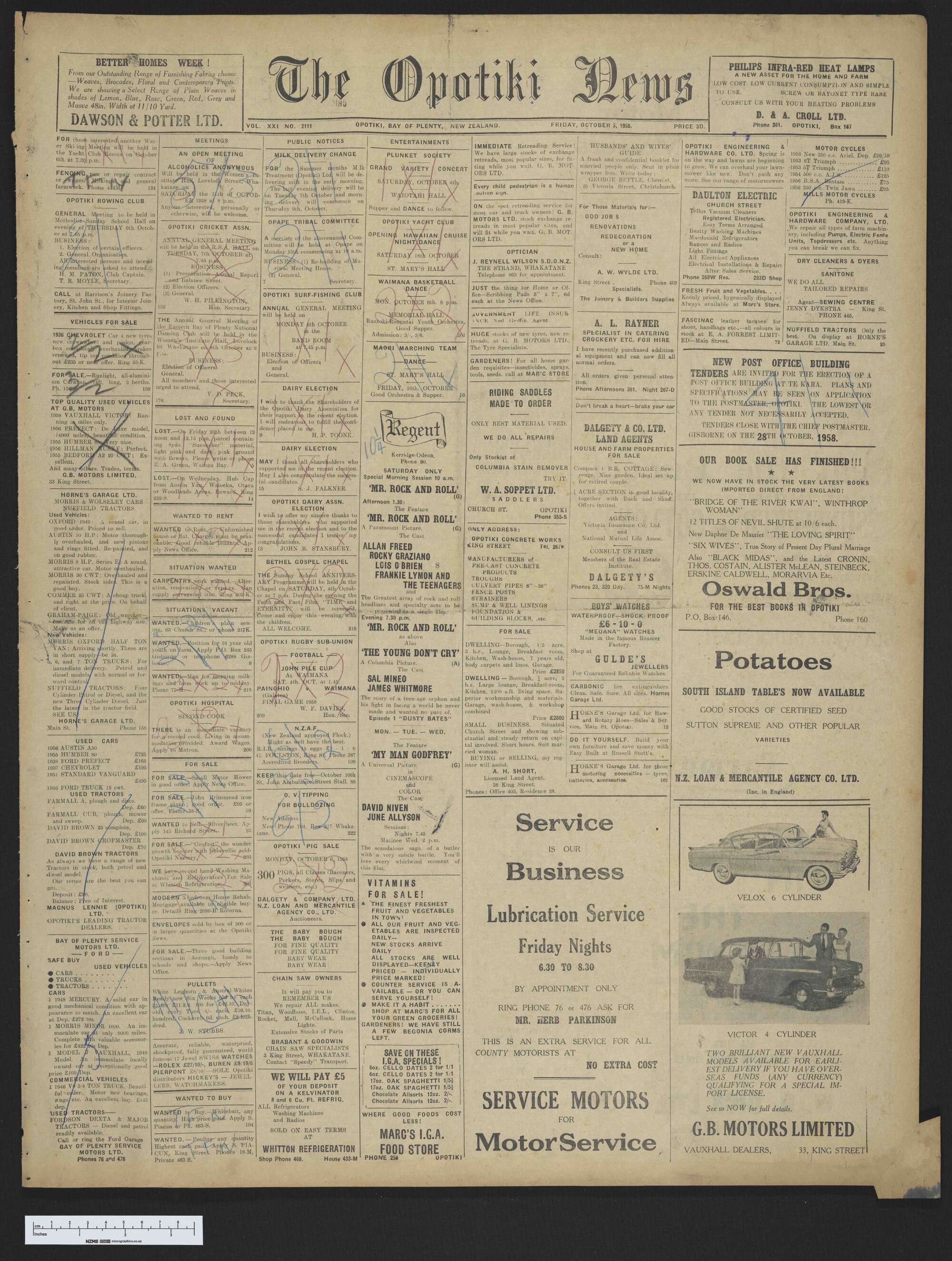 1958-10-03 Opotiki News