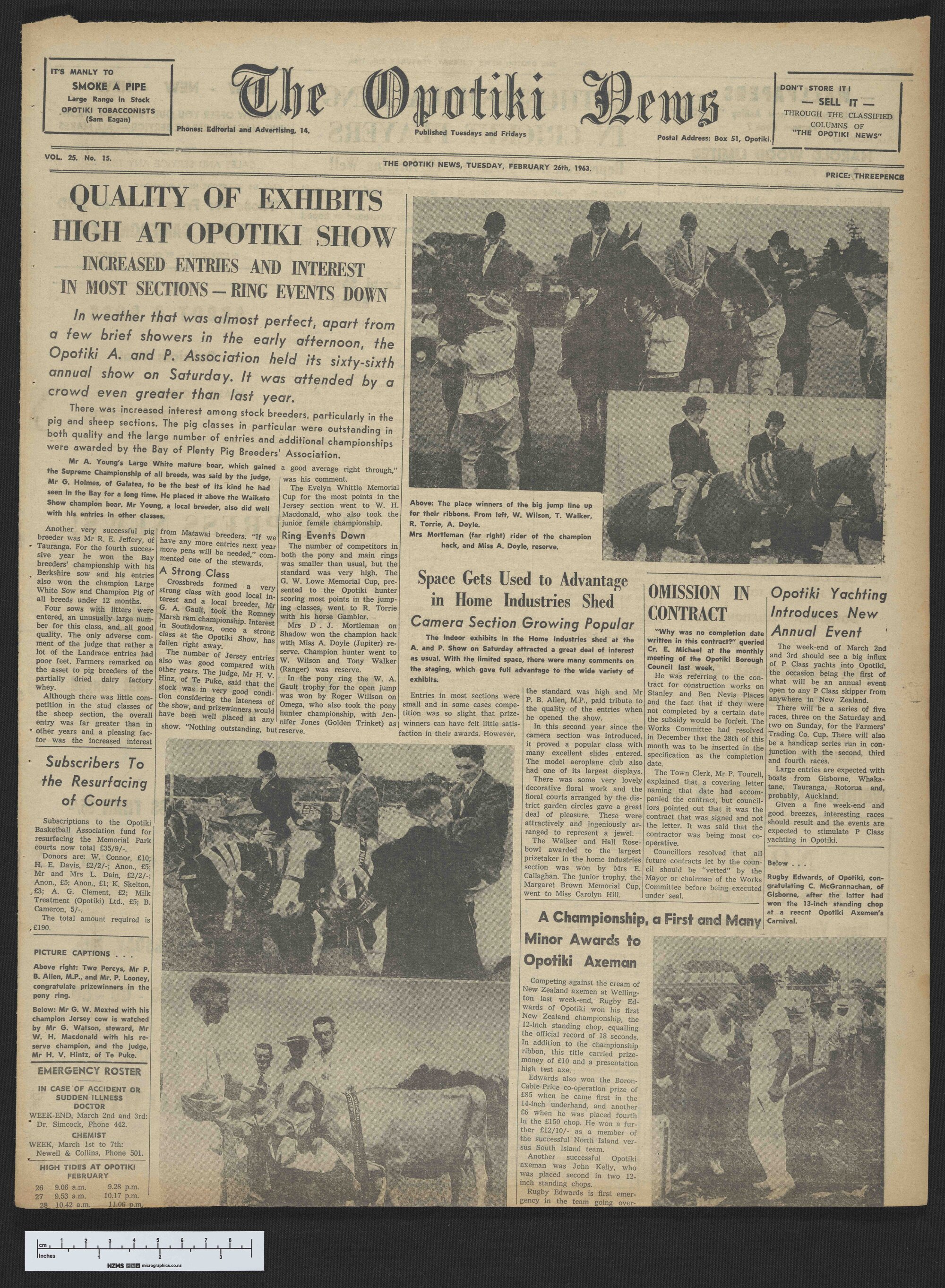 1963-02-26 Opotiki News