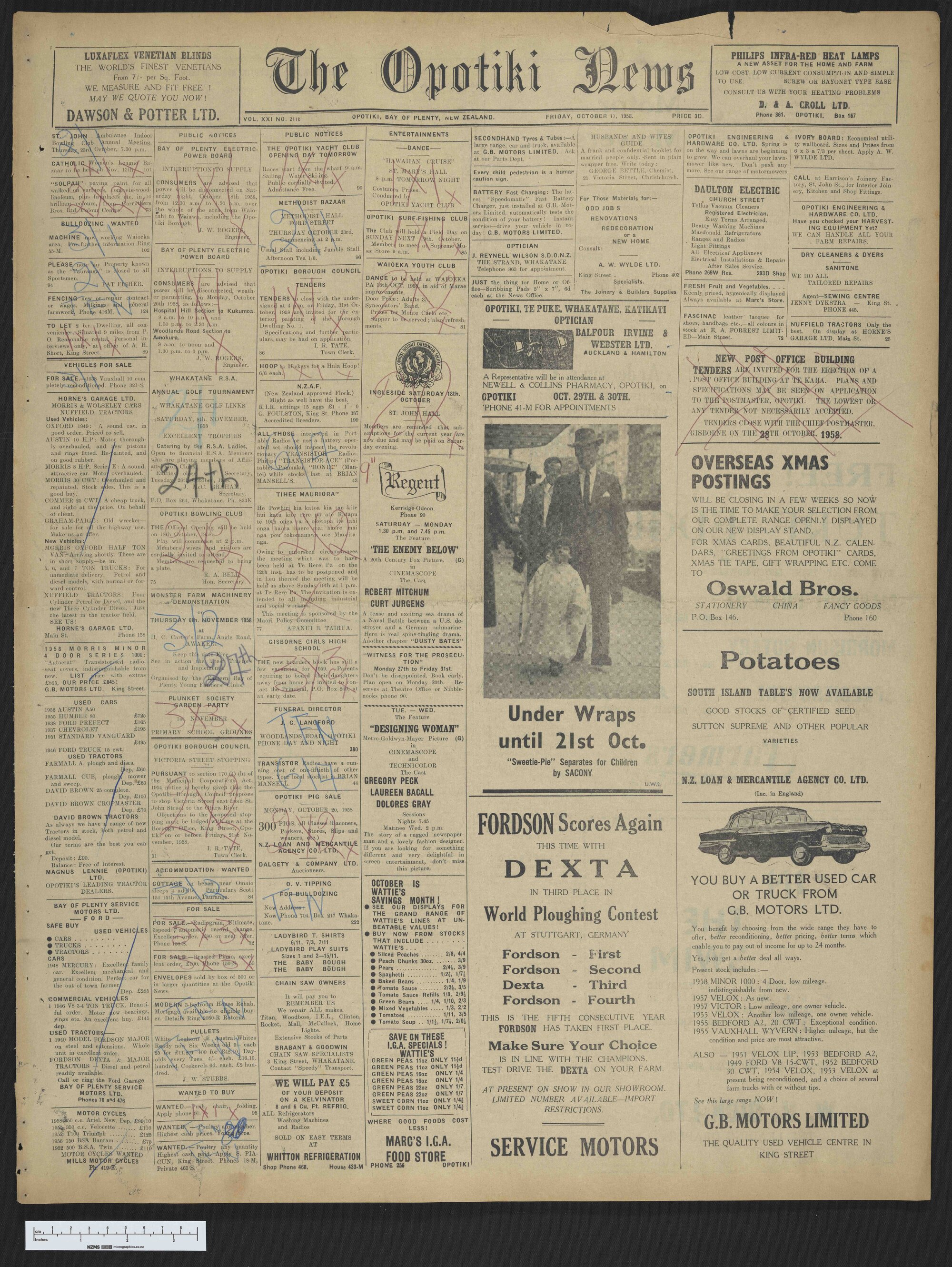 1958-10-17 Opotiki News