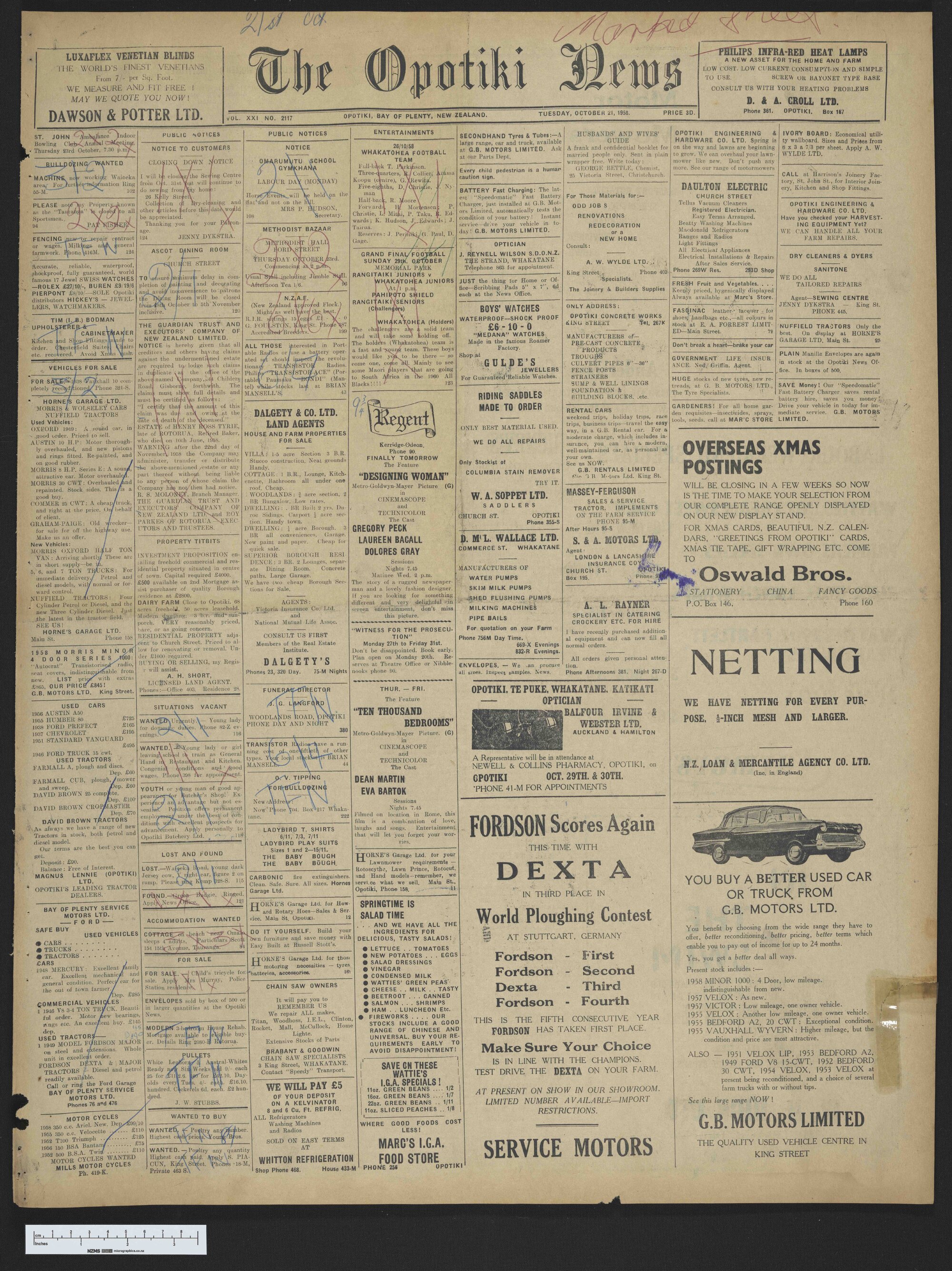 1958-10-21 Opotiki News