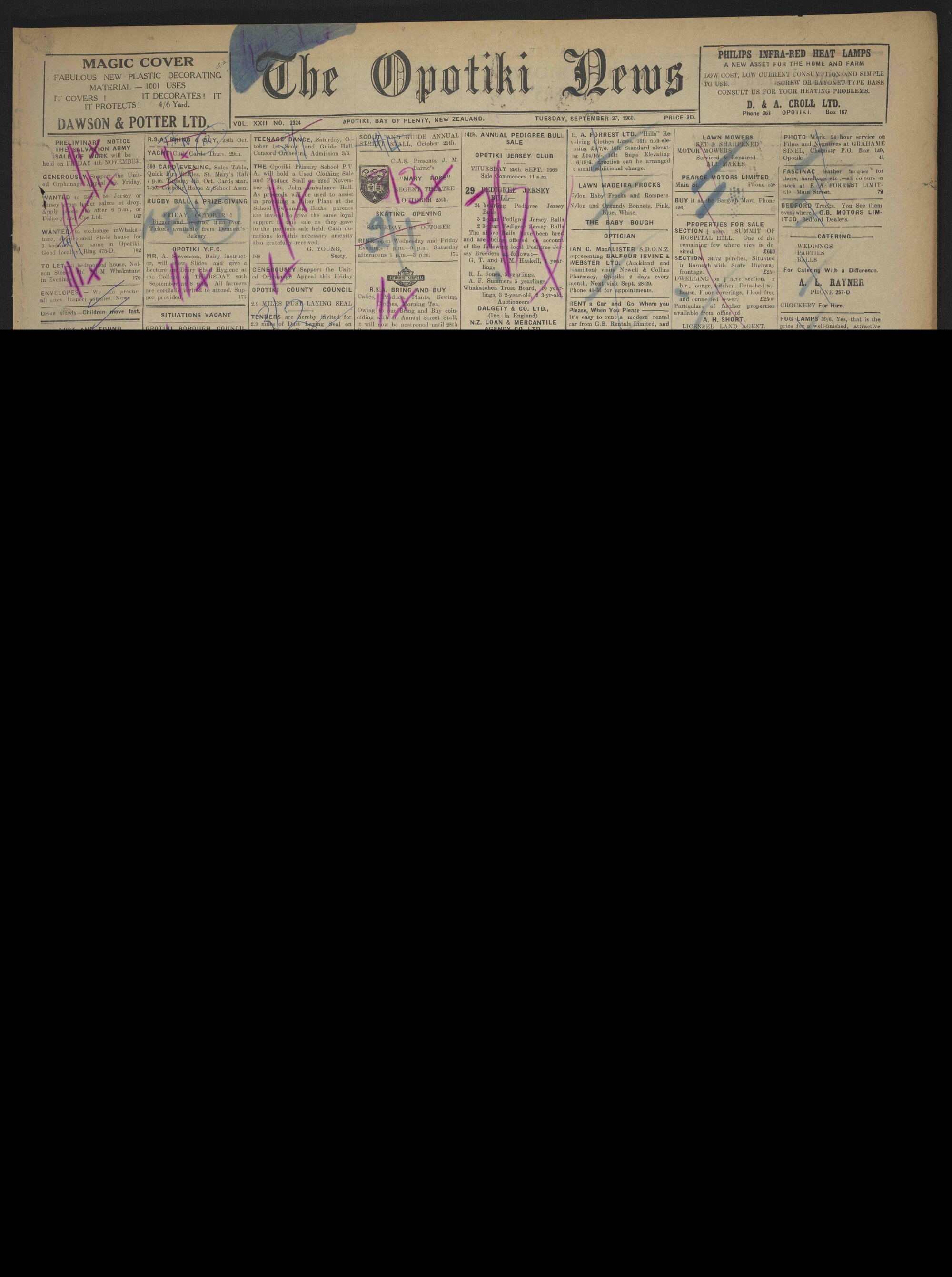 1960-09-27 Opotiki News