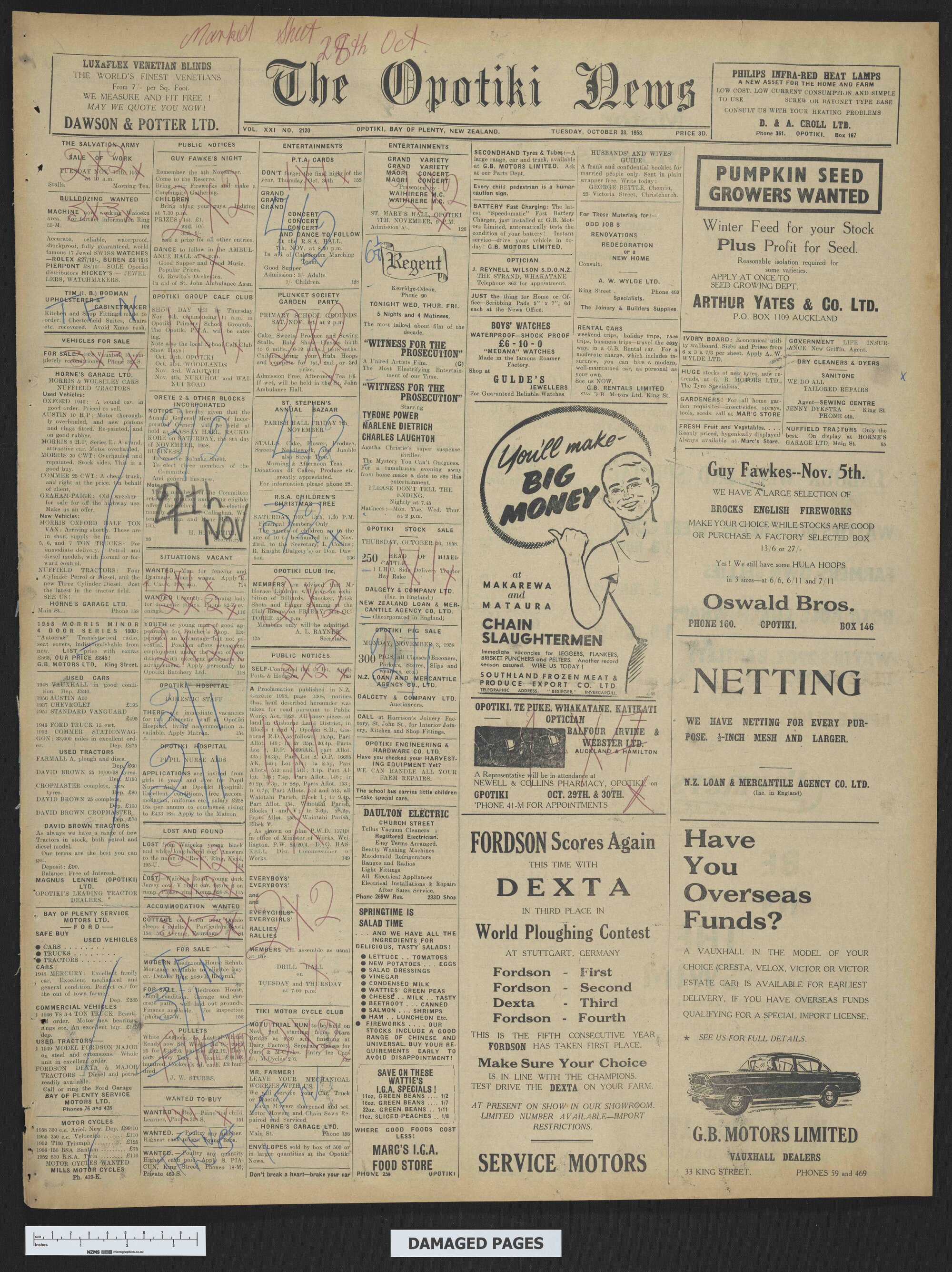 1958-10-28 Opotiki News