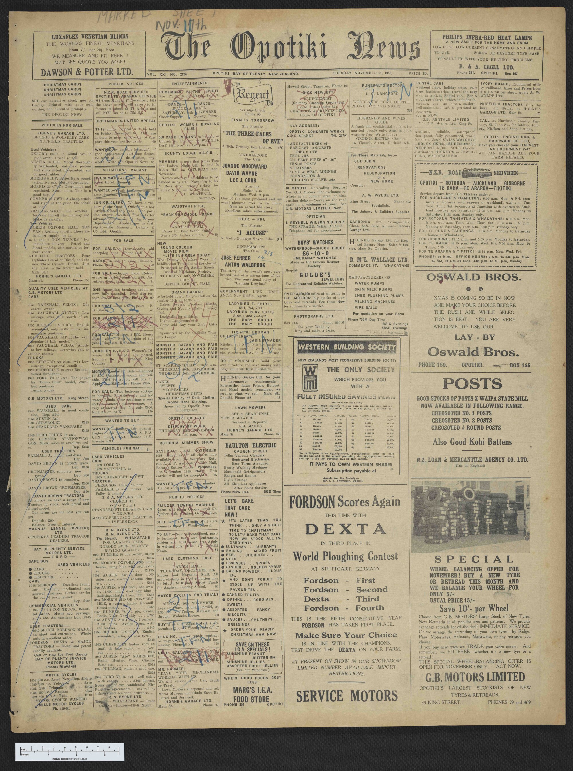 1958-11-11 Opotiki News