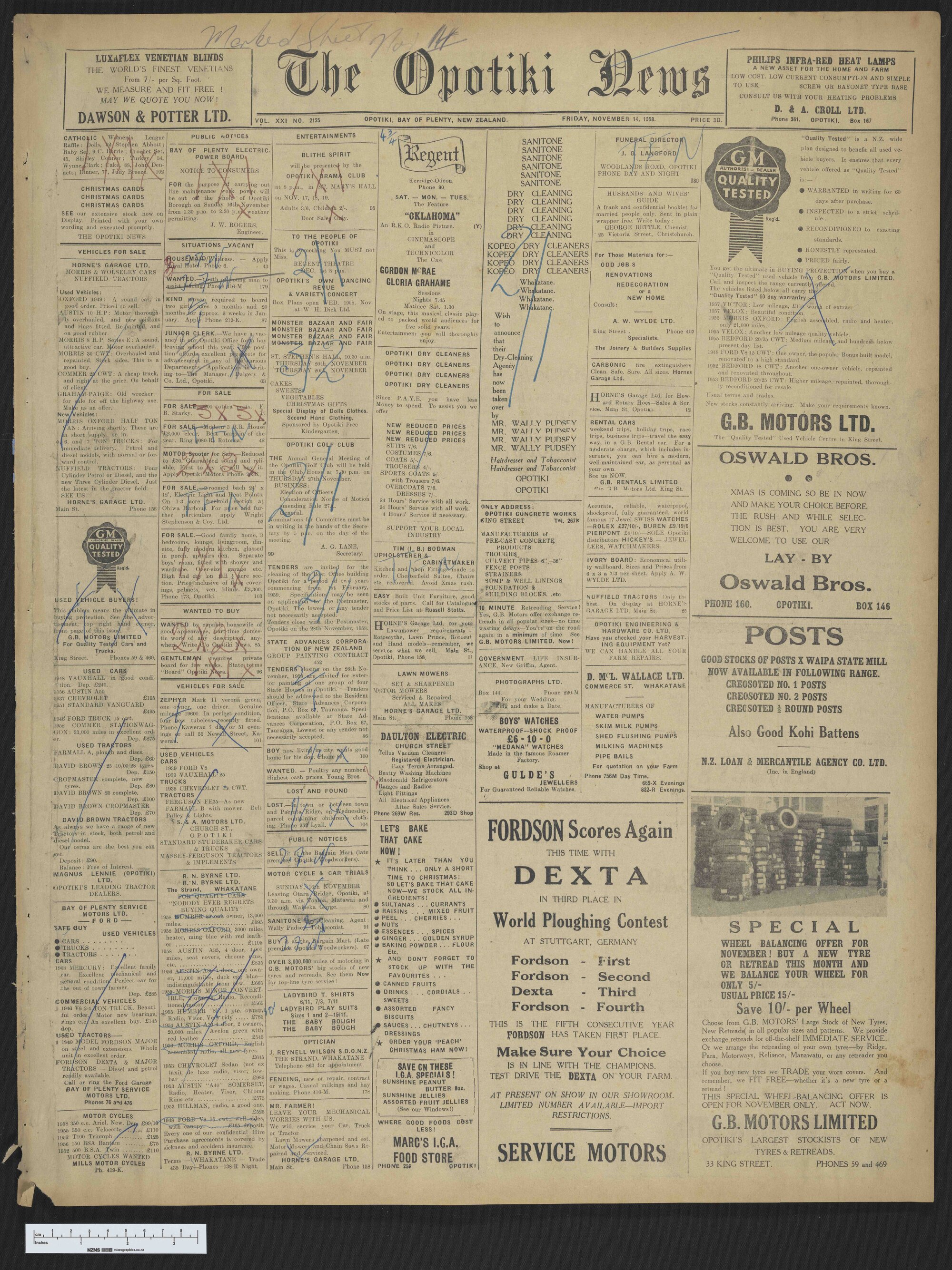 1958-11-14 Opotiki News
