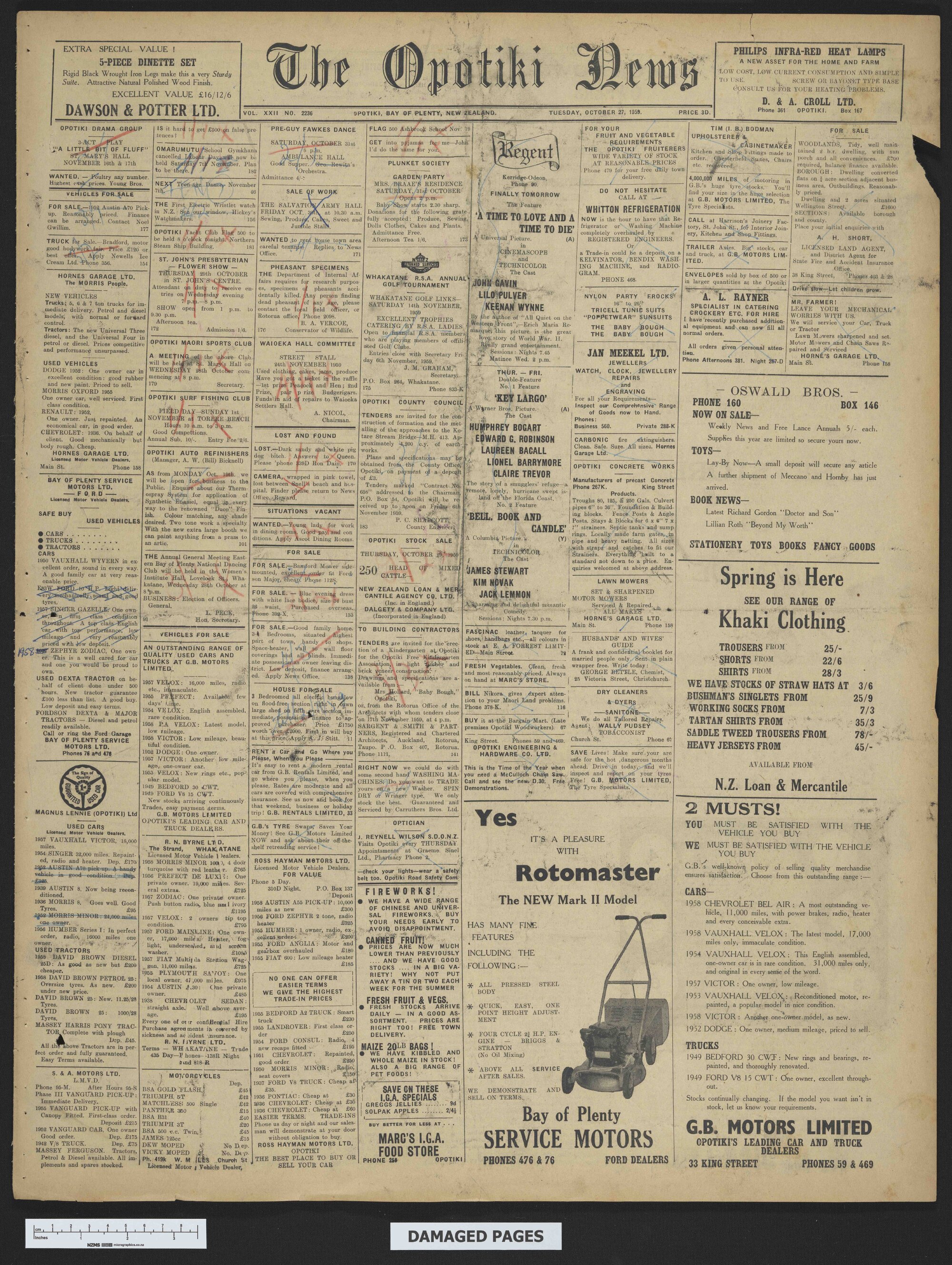 1959-10-27 Opotiki News