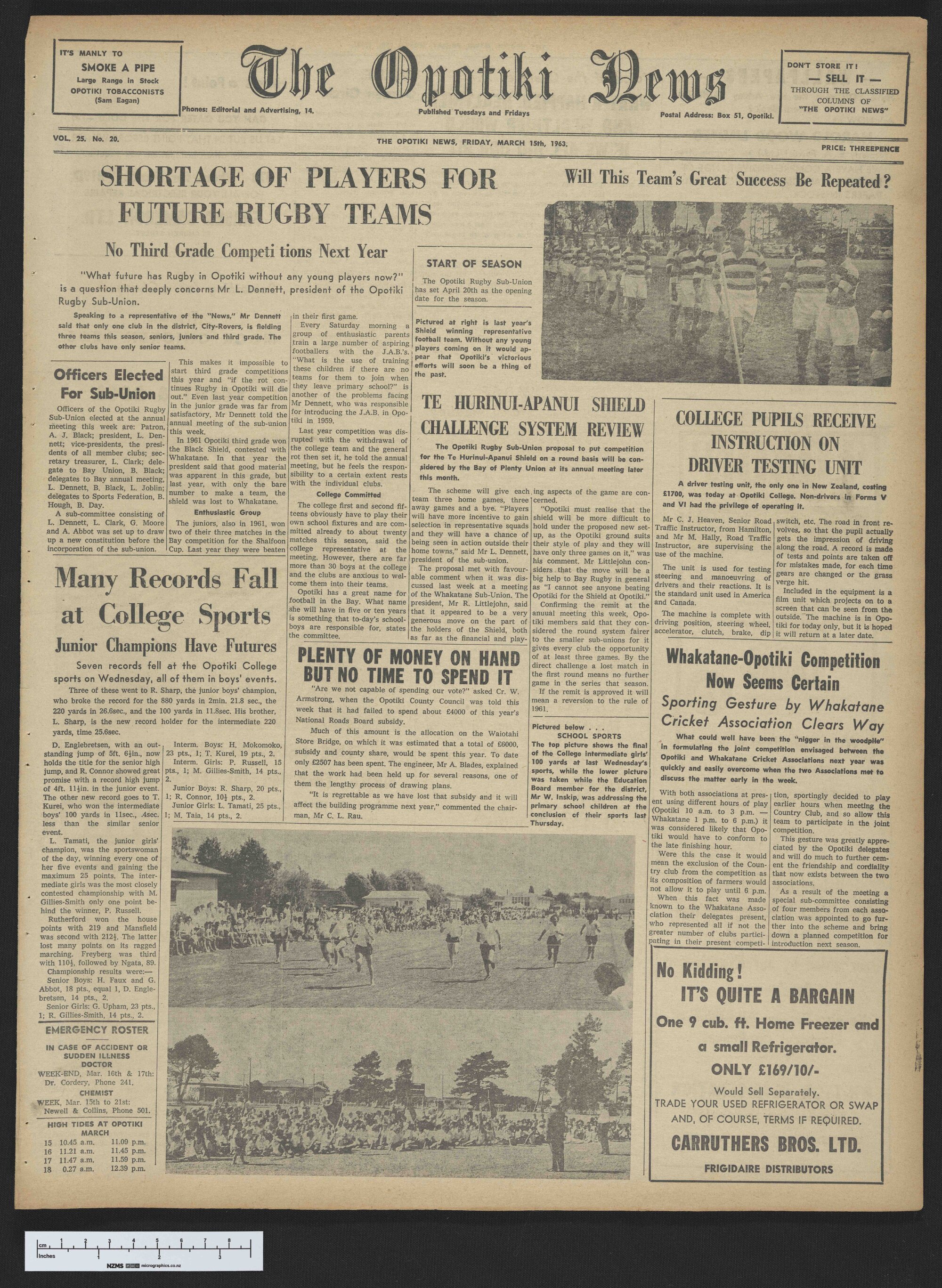 1963-03-15 Opotiki News