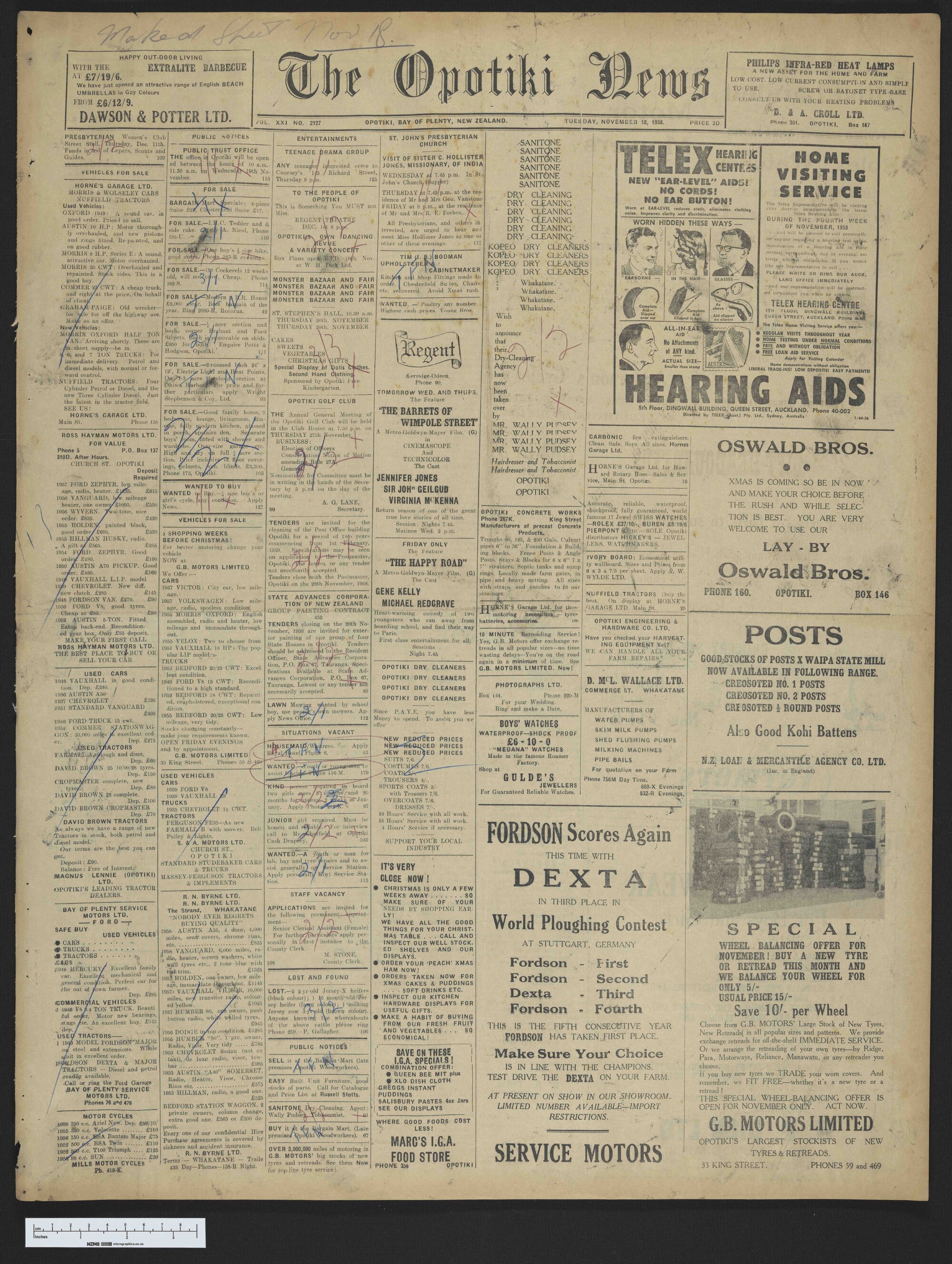1958-11-18 Opotiki News