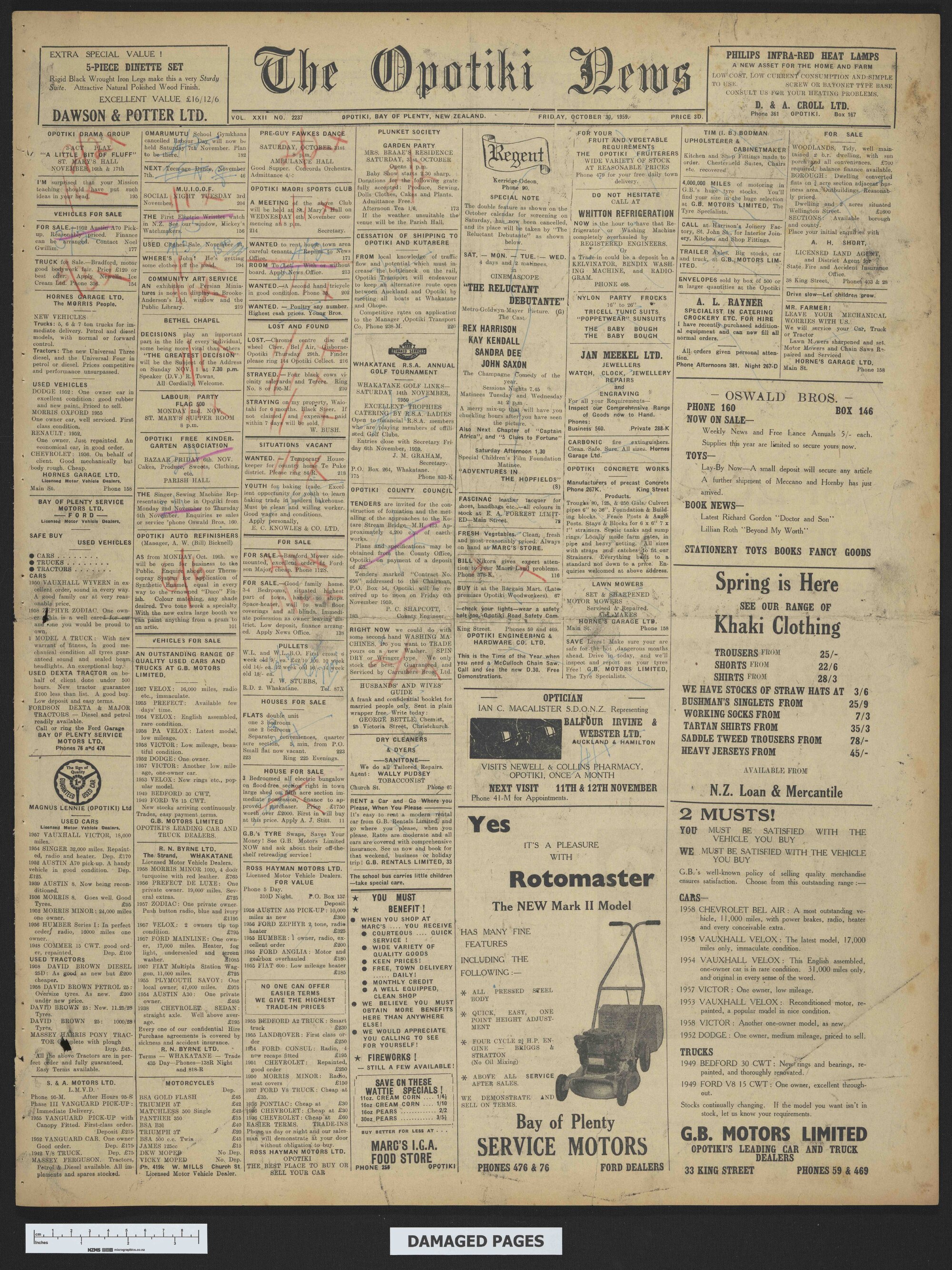 1959-10-30 Opotiki News
