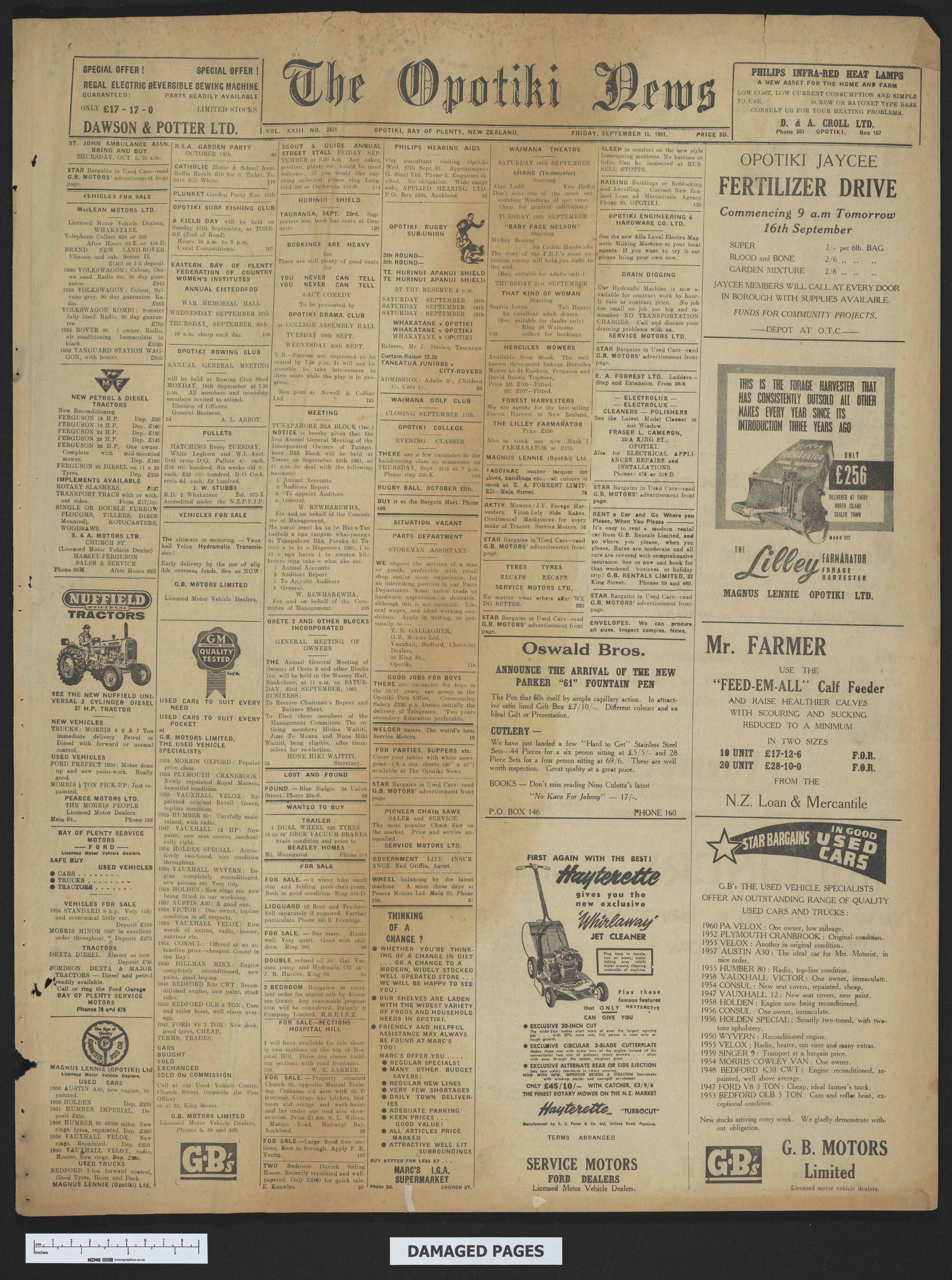 1961-09-15 Opotiki News