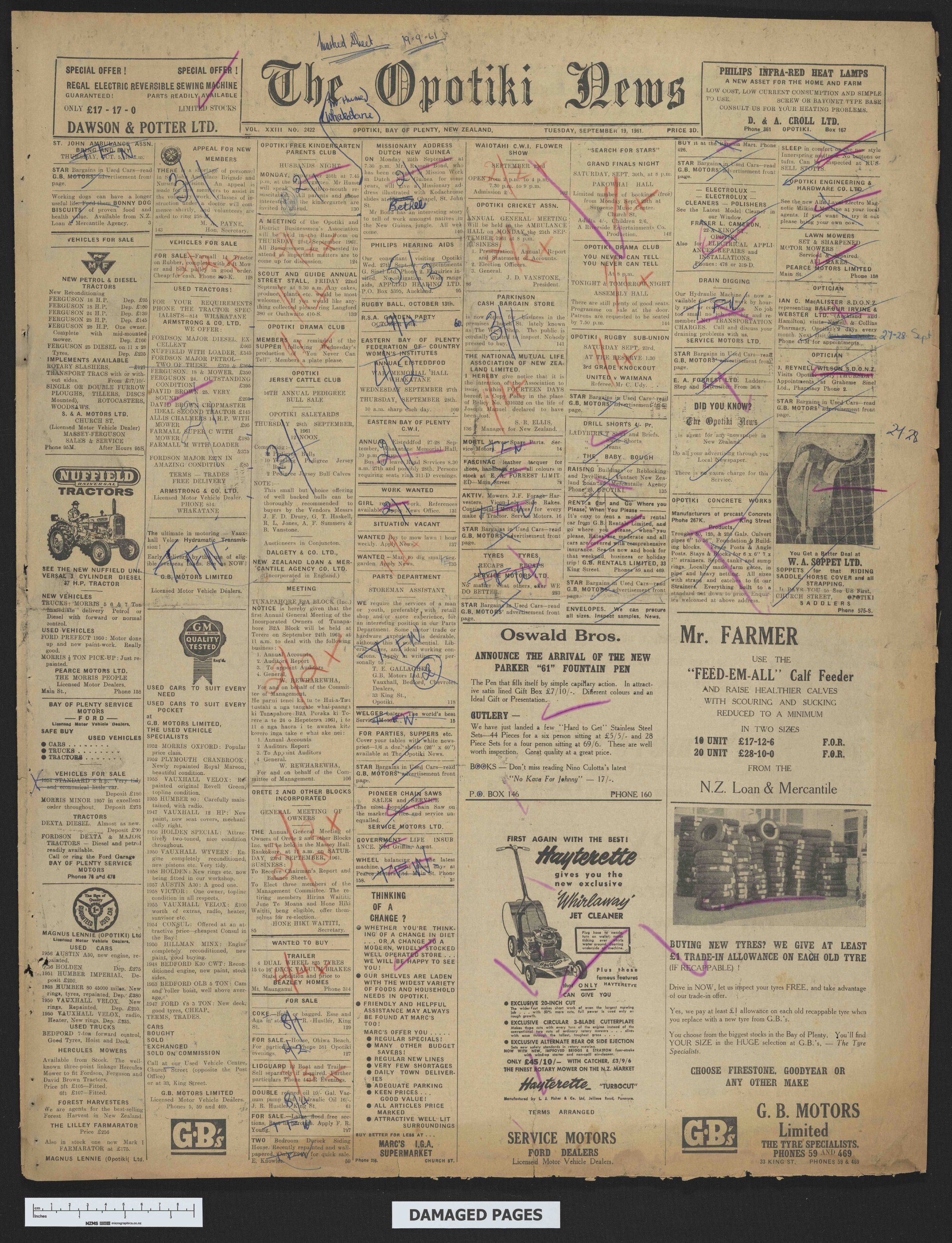 1961-09-19 Opotiki News