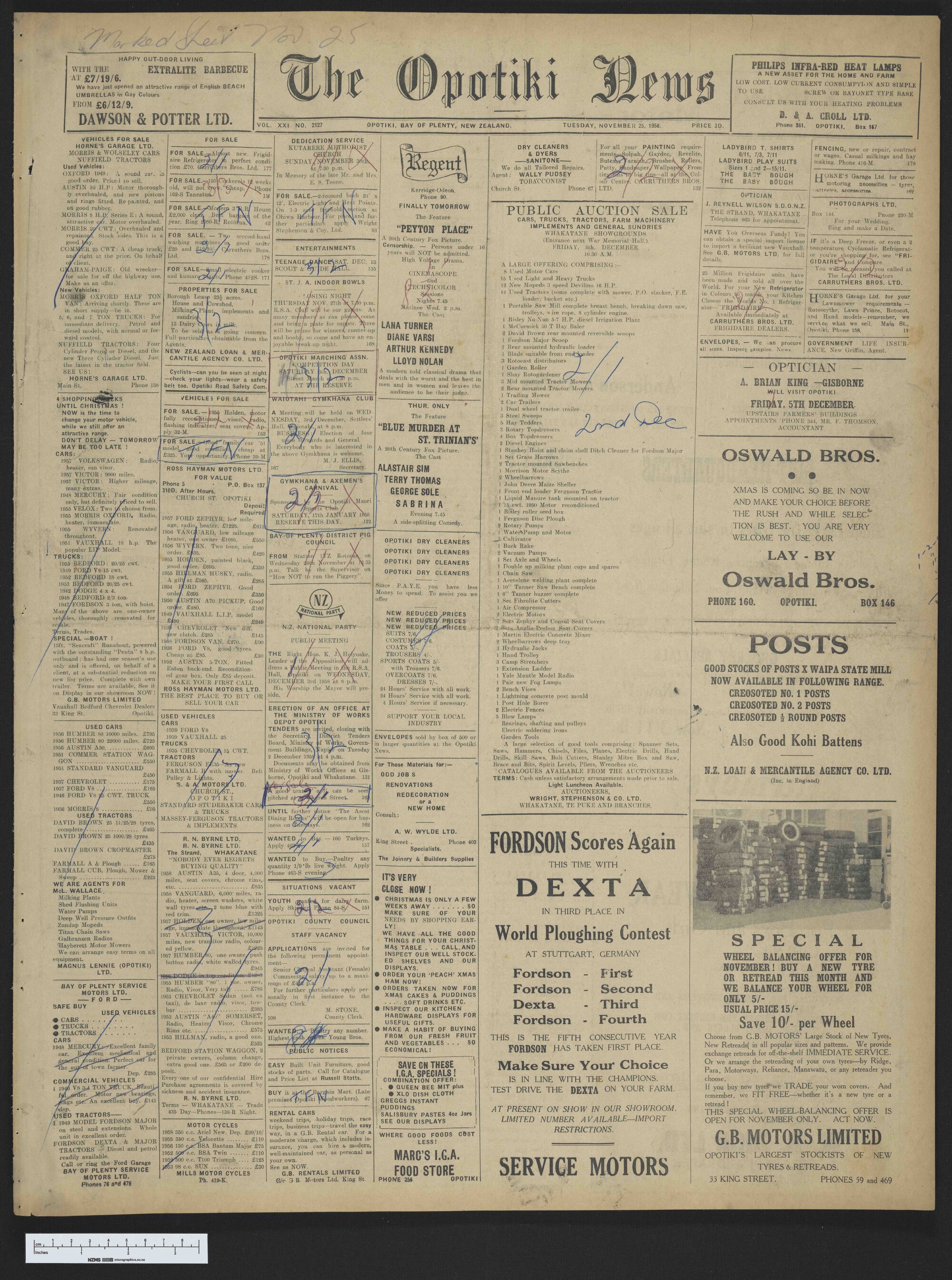 1958-11-25 Opotiki News