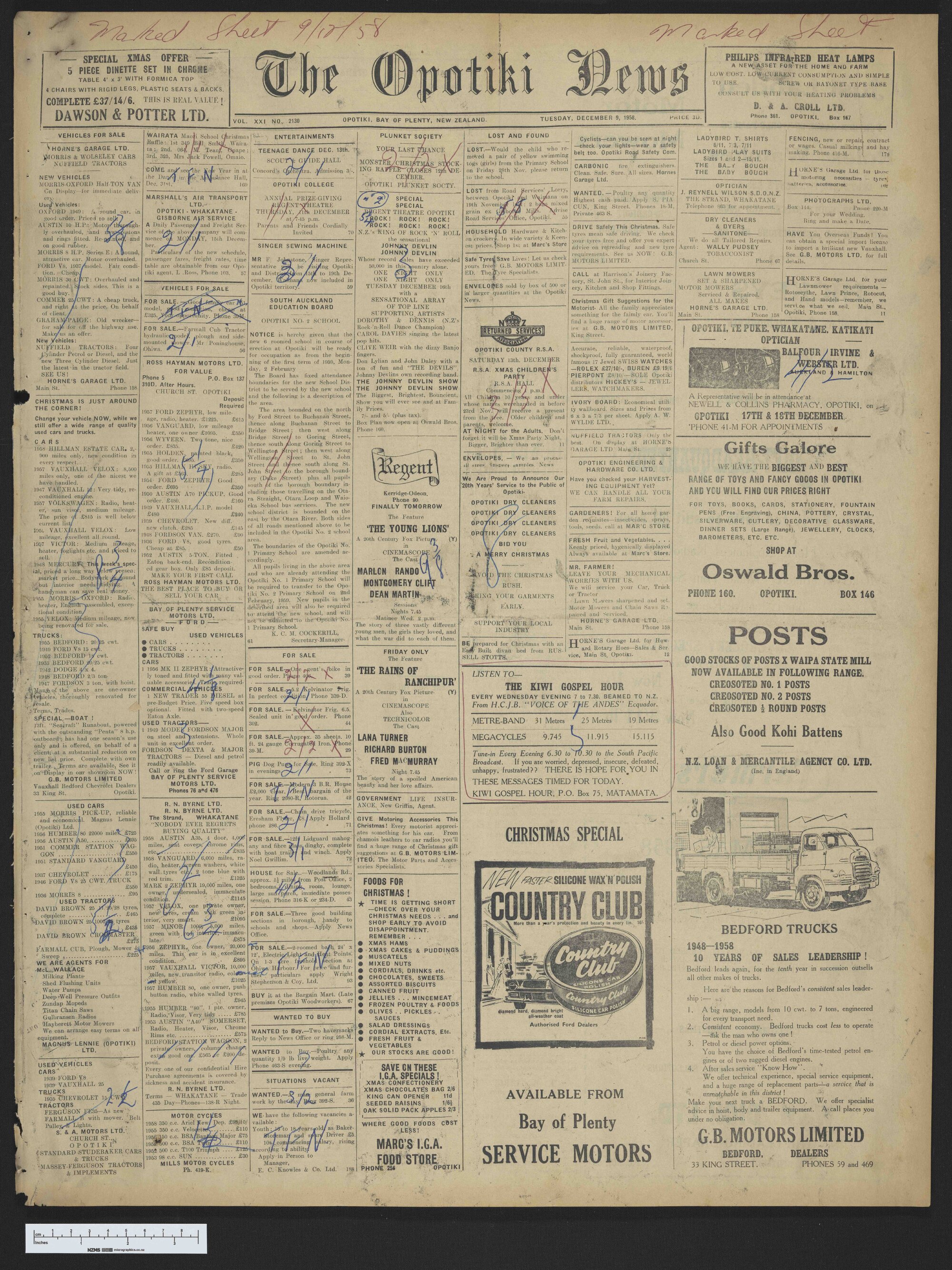 1958-12-09 Opotiki News