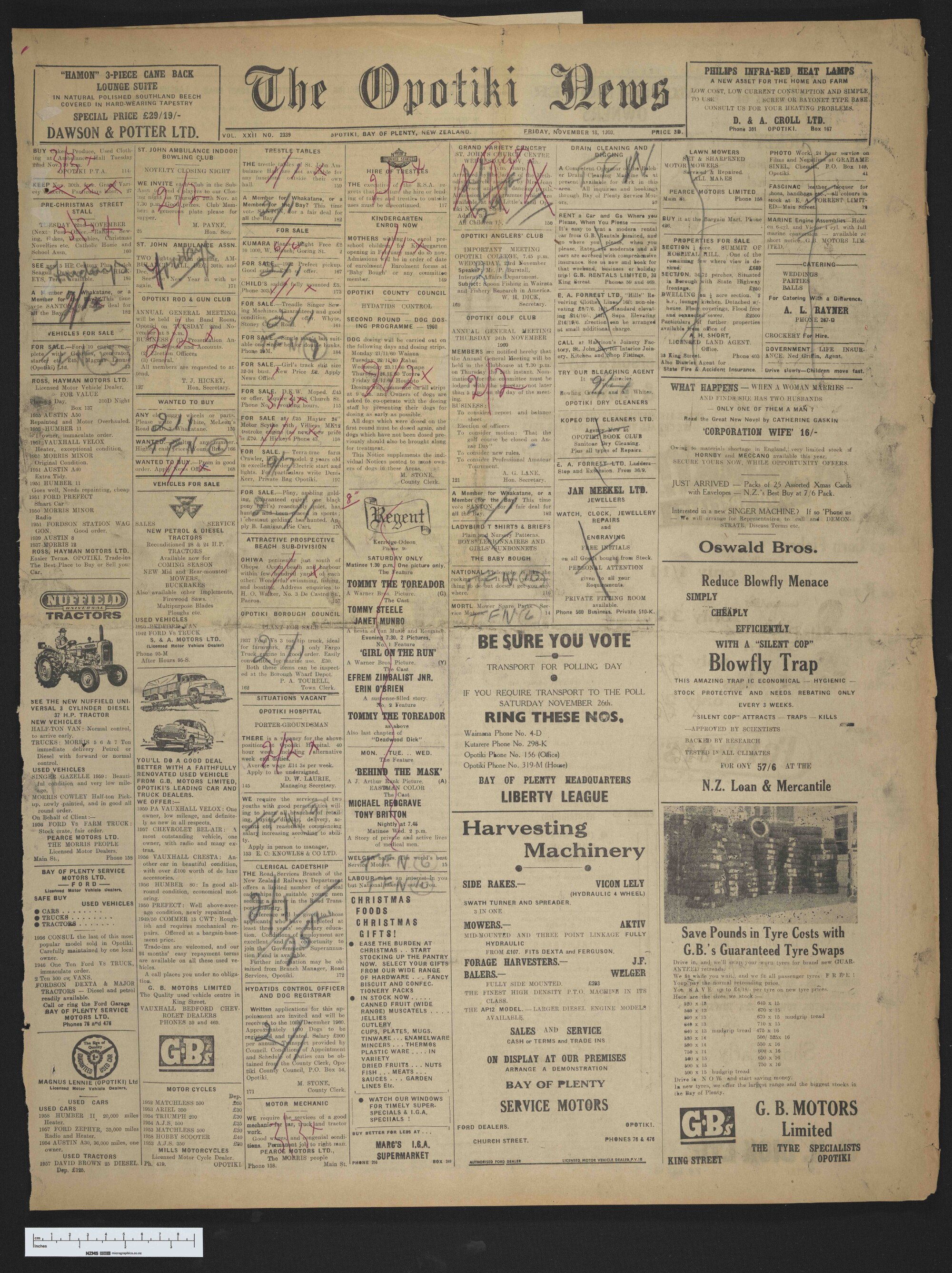 1960-11-18 Opotiki News