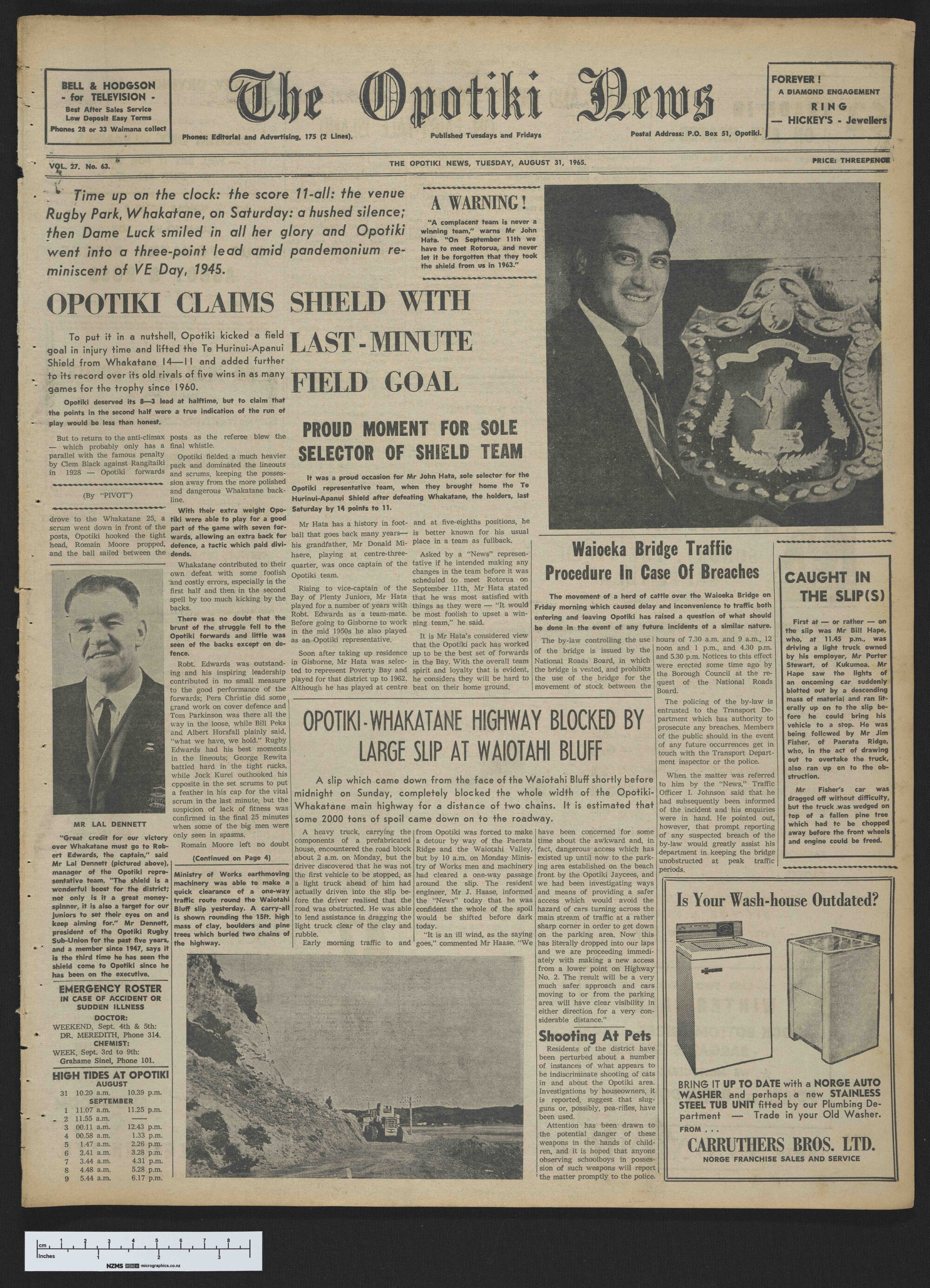 1965-08-31 Opotiki News