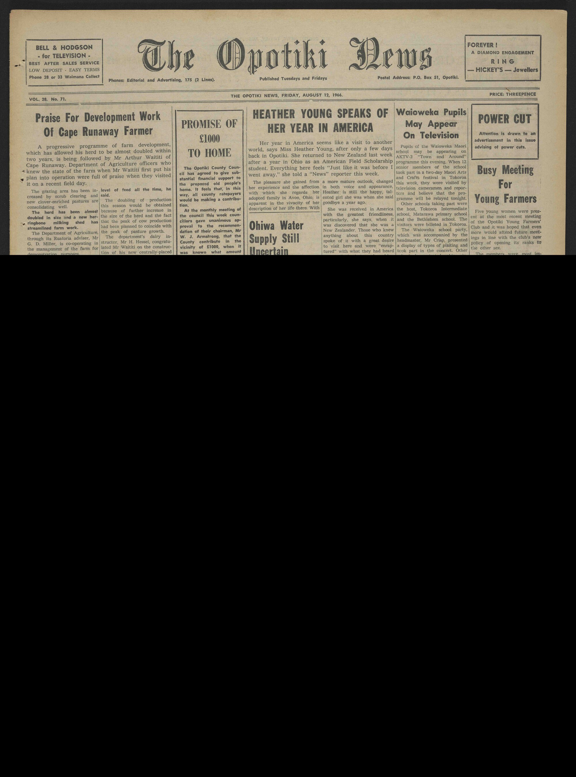 1966-08-12 Opotiki News