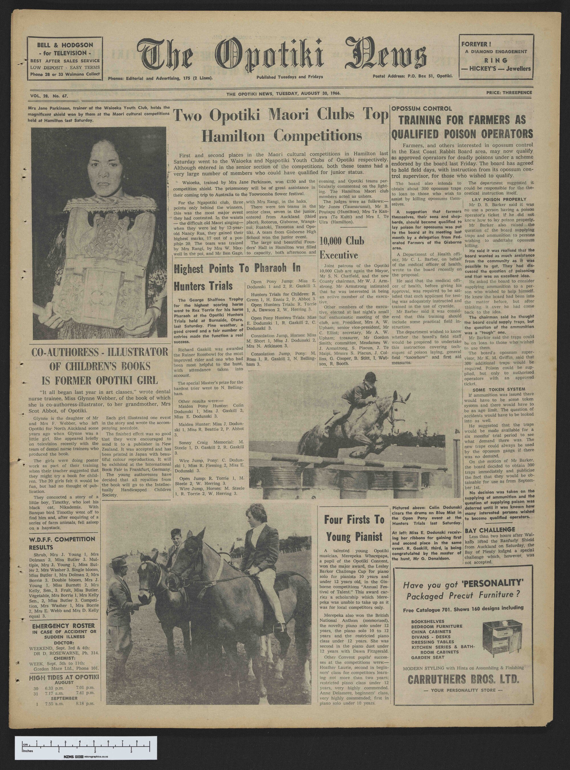 1966-08-30 Opotiki News