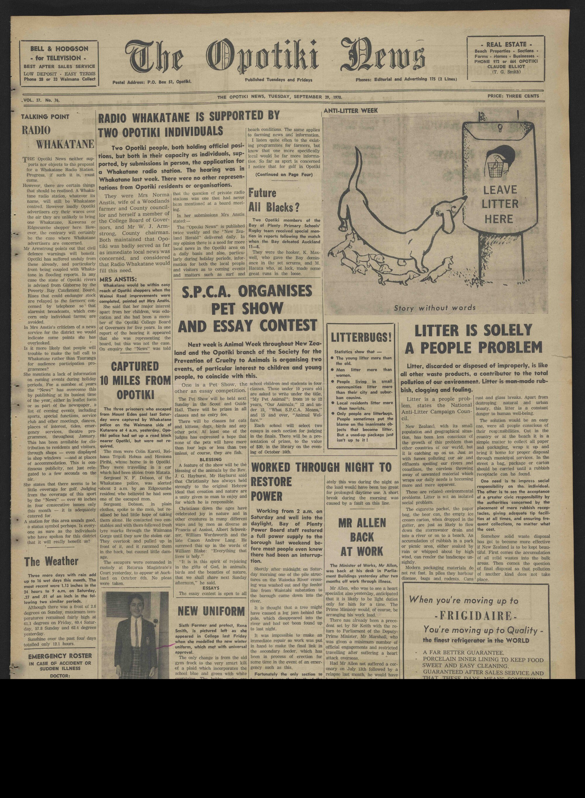 1970-09-29 Opotiki News