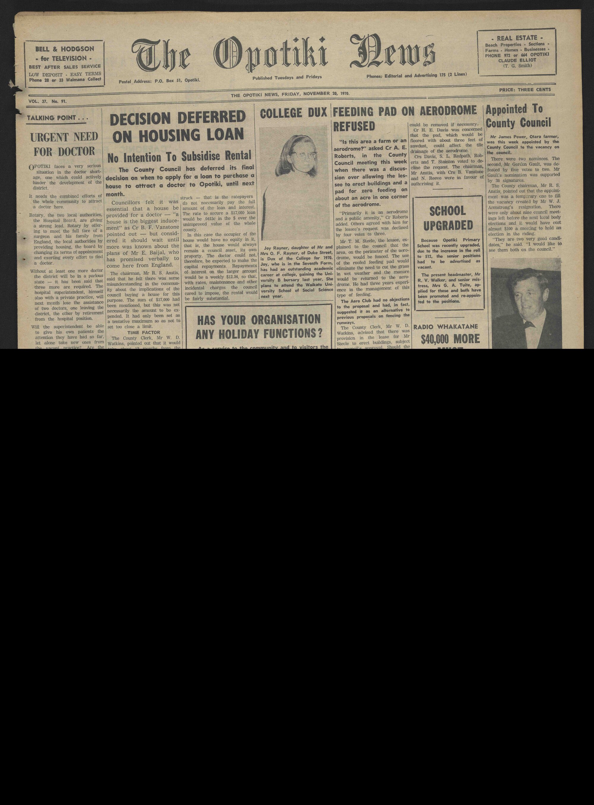 1970-11-20 Opotiki News