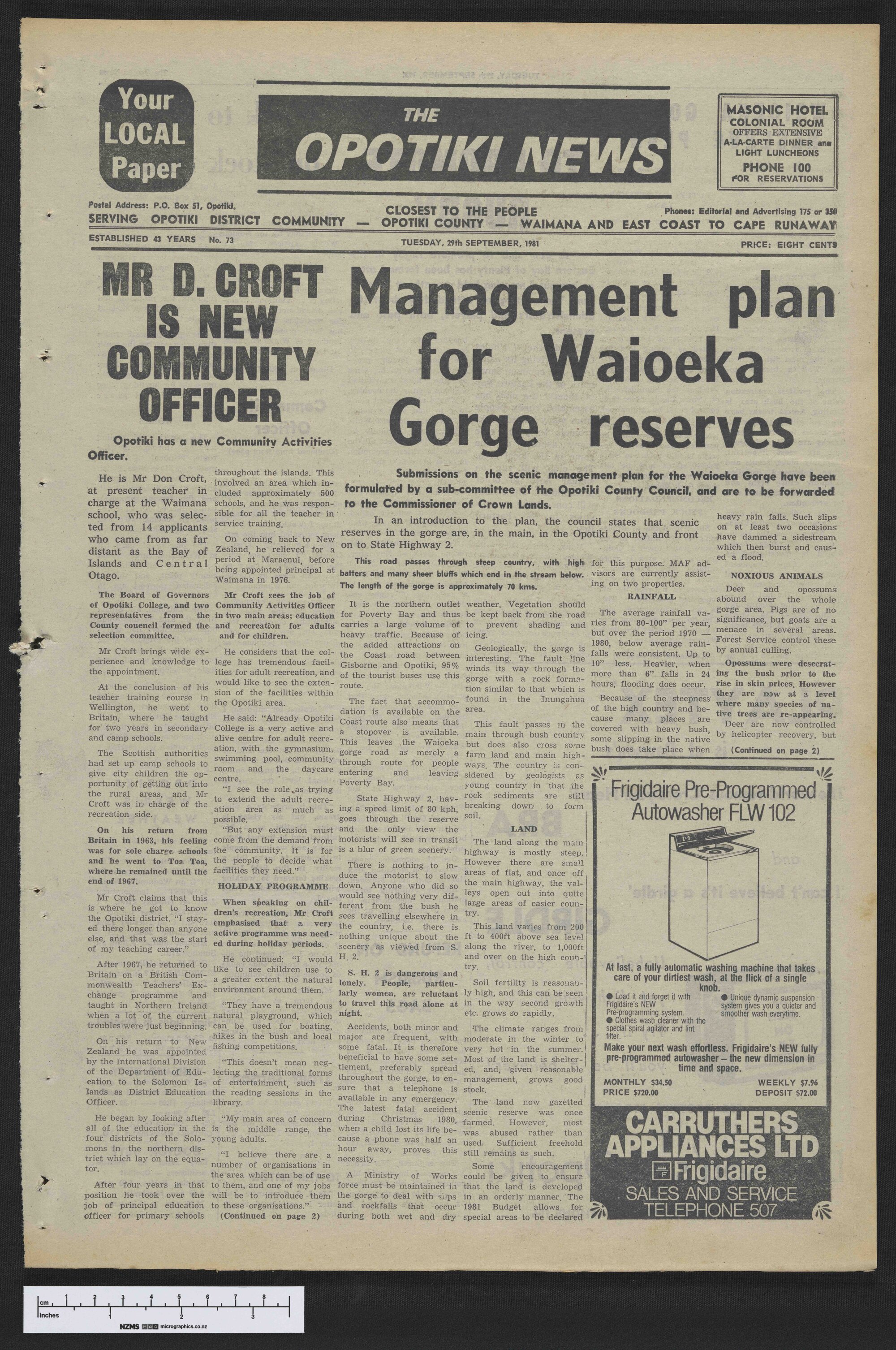 1981-09-29 Opotiki News