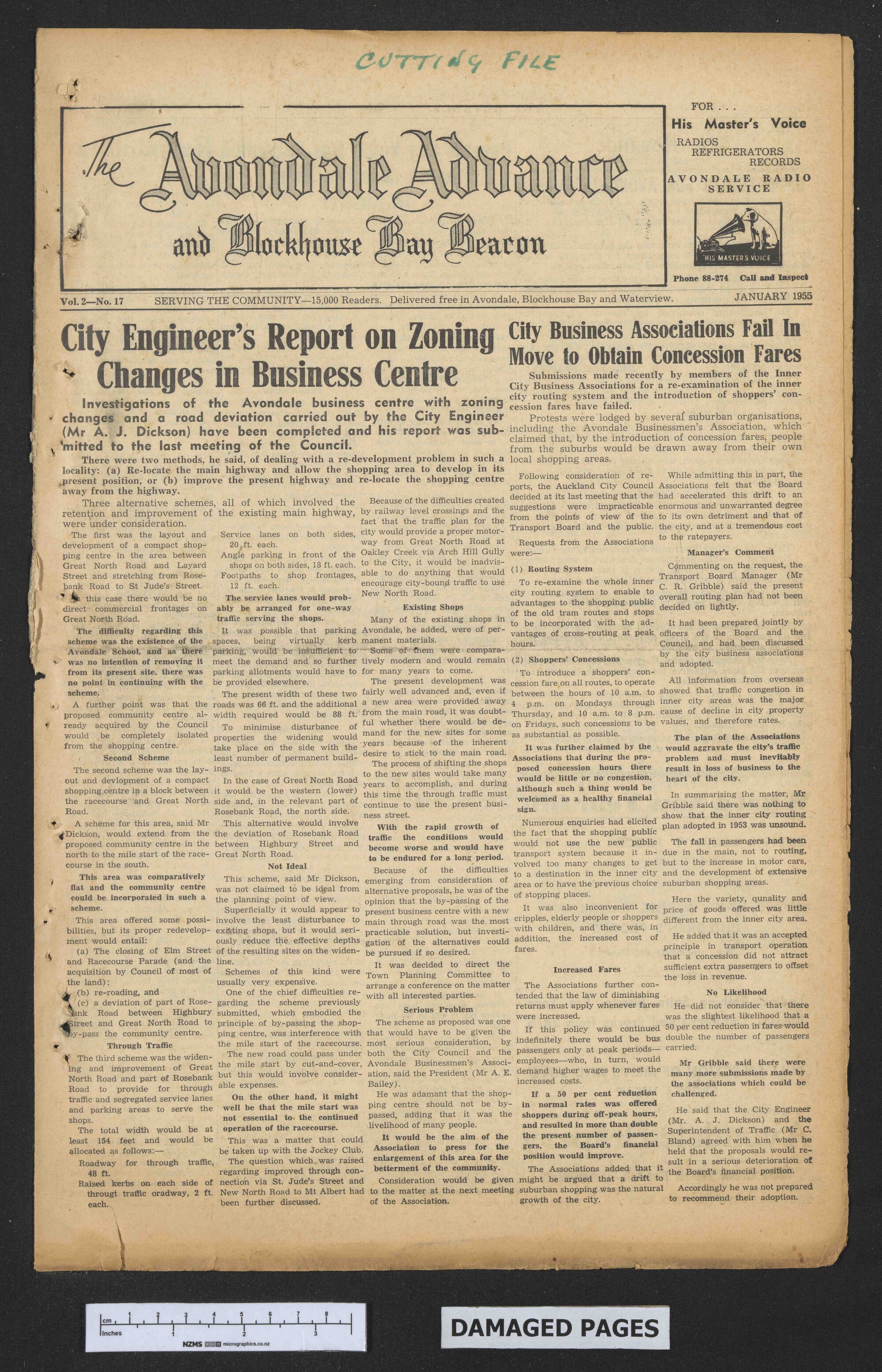 1955-01 Avondale Advance and Blockhouse Bay Beacon