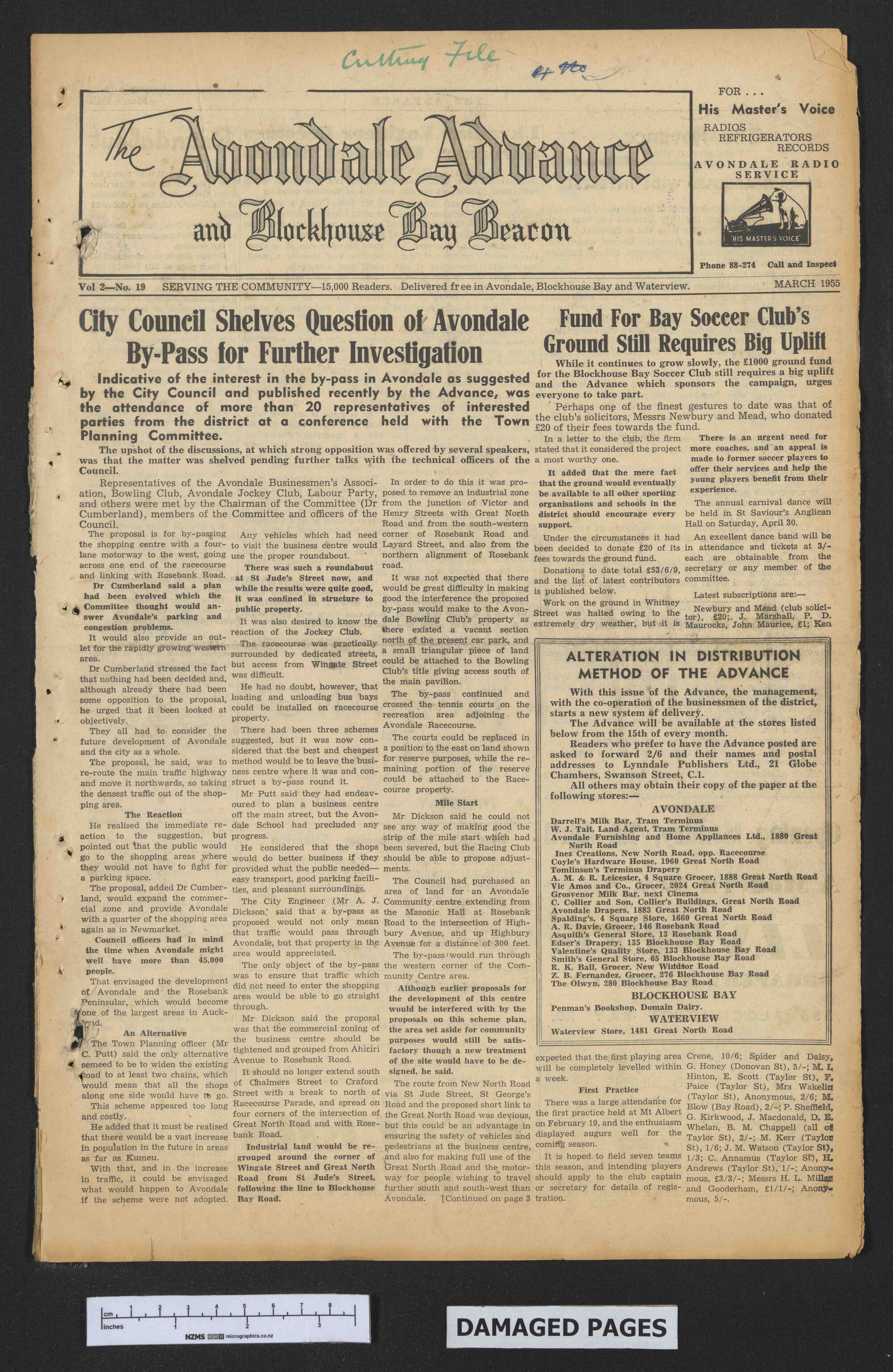 1955-03 Avondale Advance and Blockhouse Bay Beacon