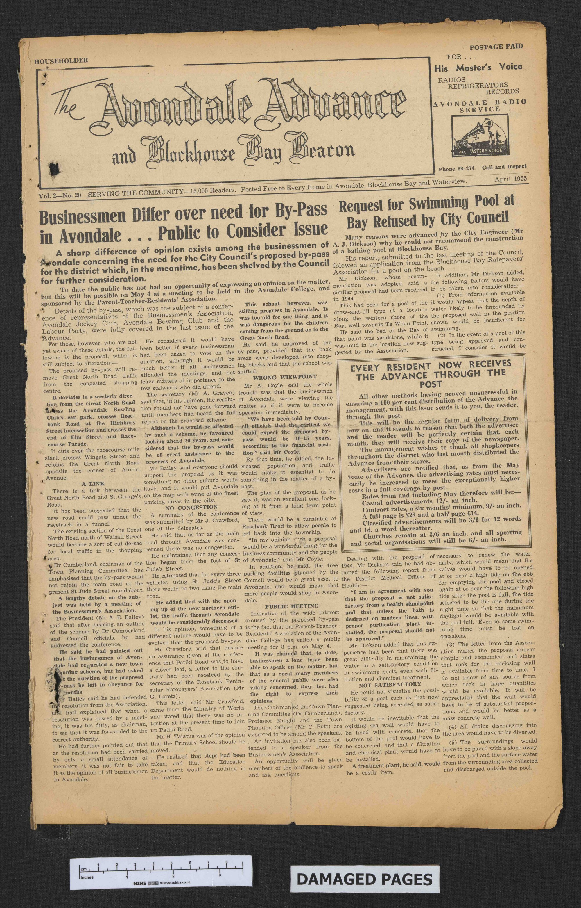 1955-04 Avondale Advance and Blockhouse Bay Beacon