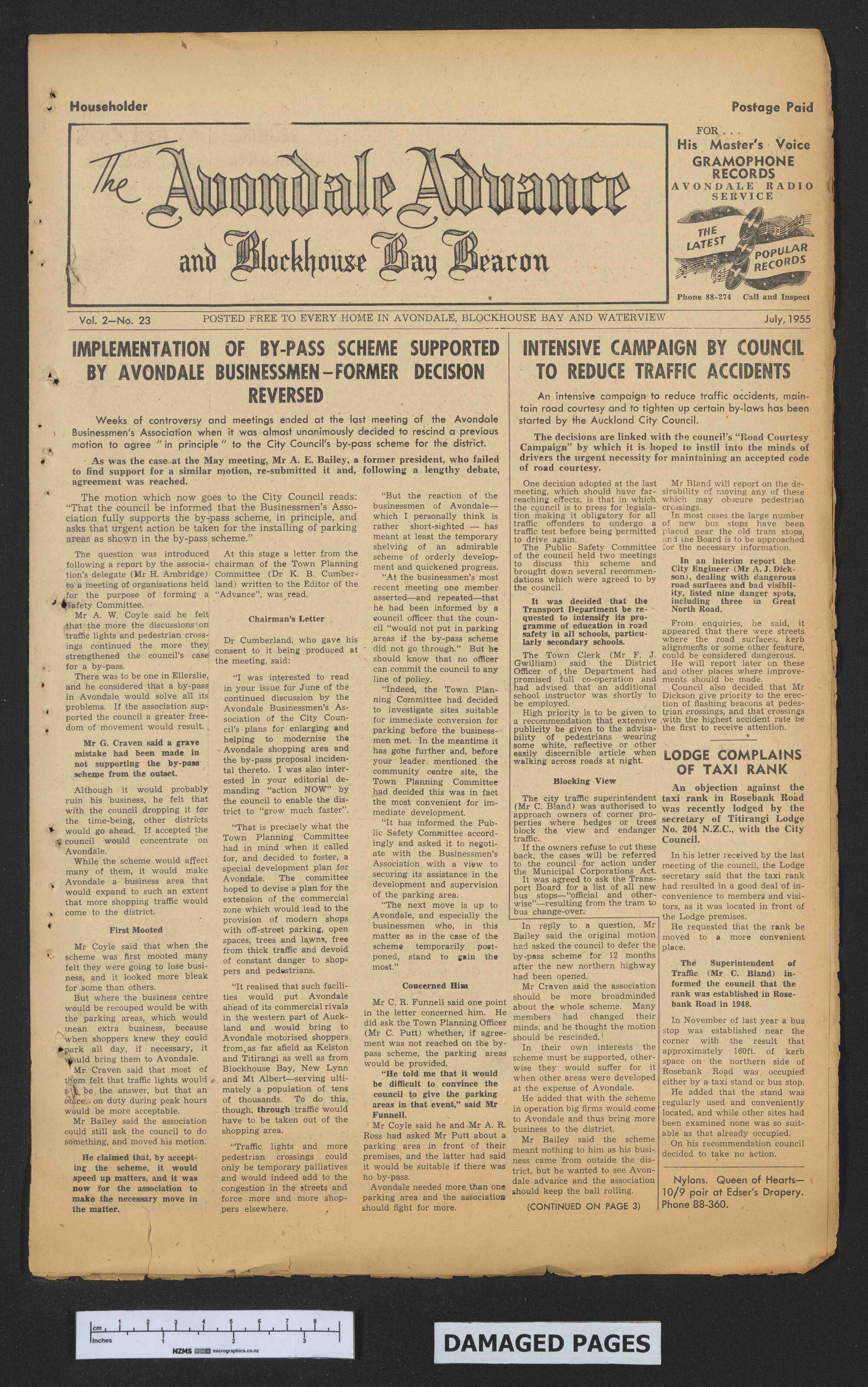 1955-07 Avondale Advance and Blockhouse Bay Beacon