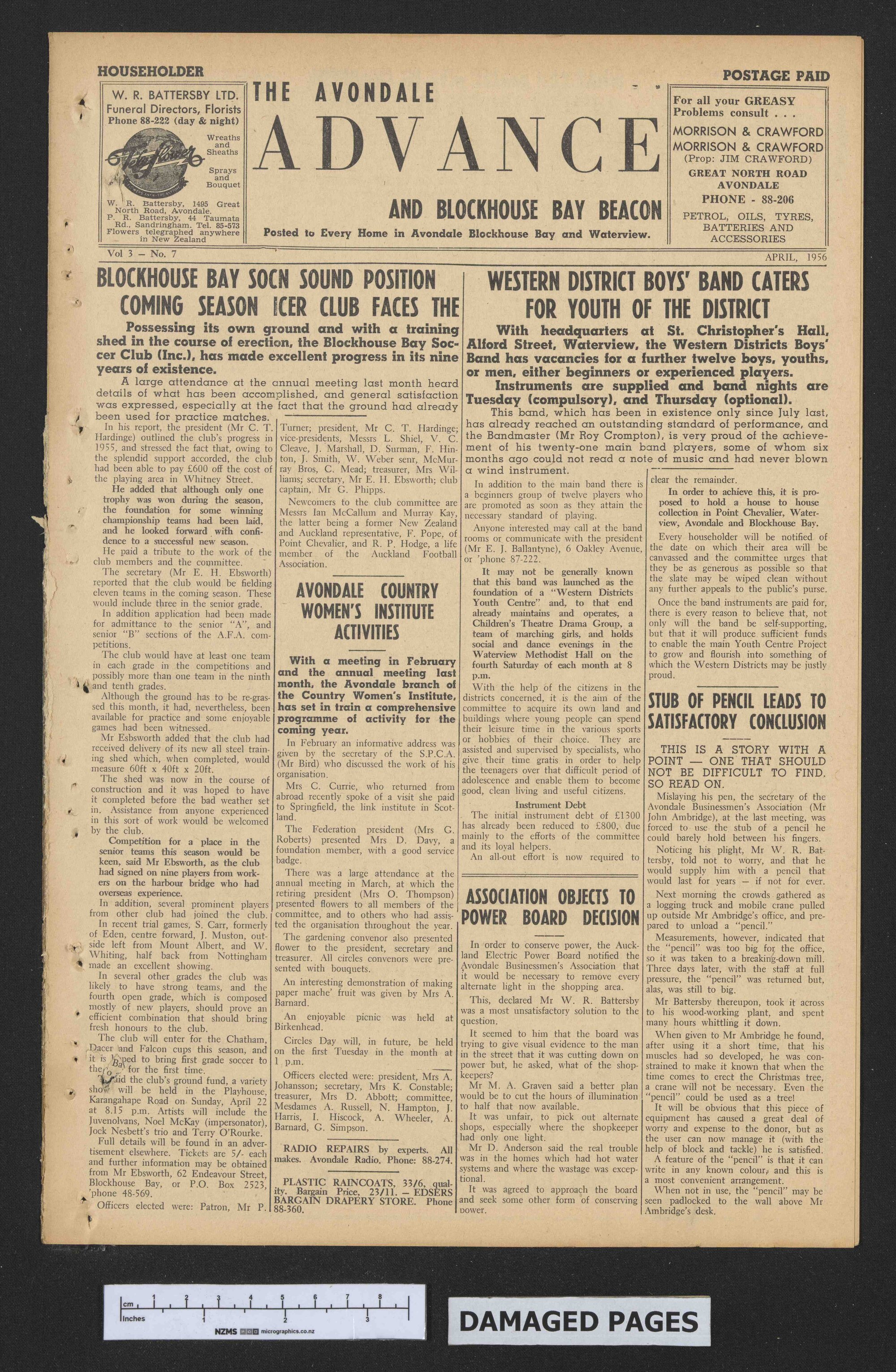 1956-04 Avondale Advance and Blockhouse Bay Beacon