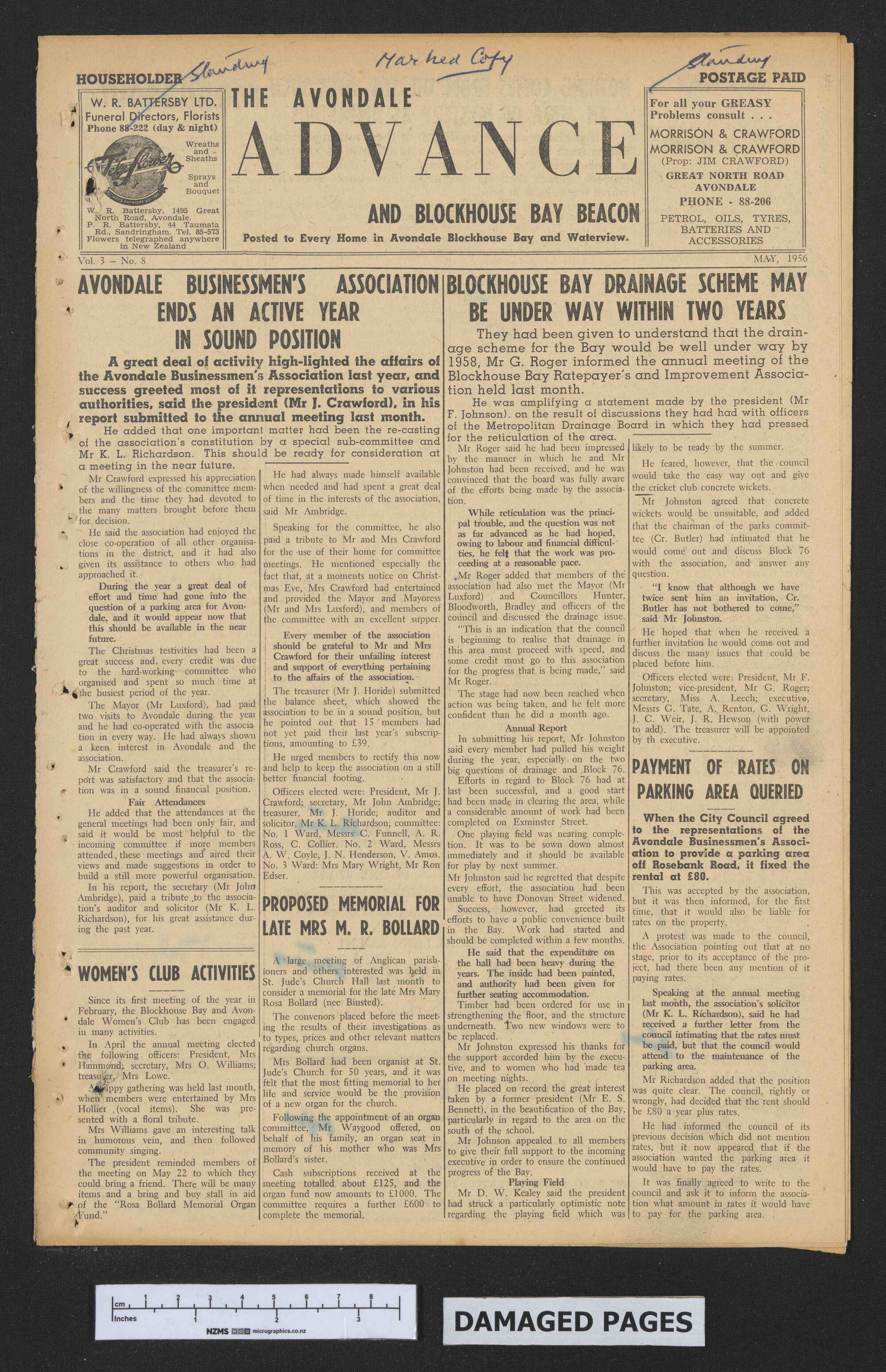 1956-05 Avondale Advance and Blockhouse Bay Beacon
