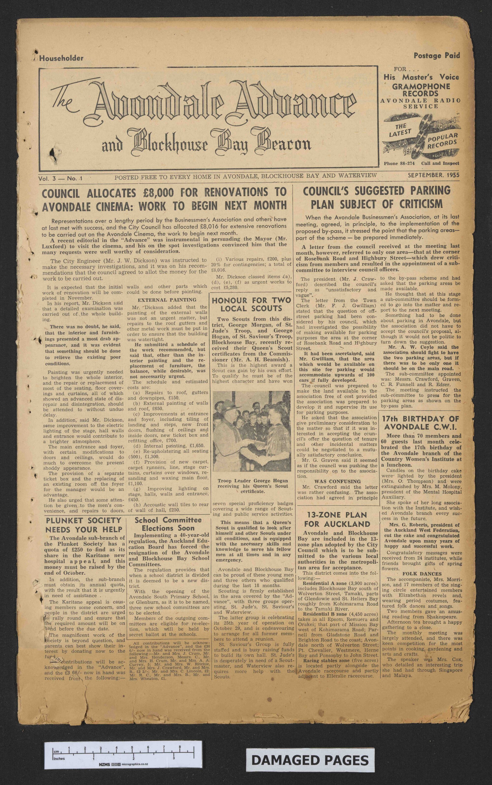 1955-09 Avondale Advance and Blockhouse Bay Beacon